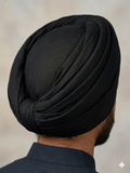 Black Full Voile Turban Fabric