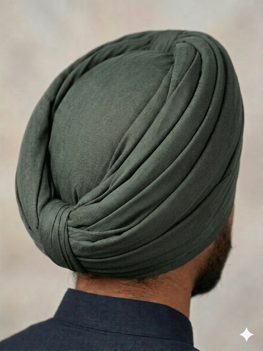 Grey Rubia Turban Fabric