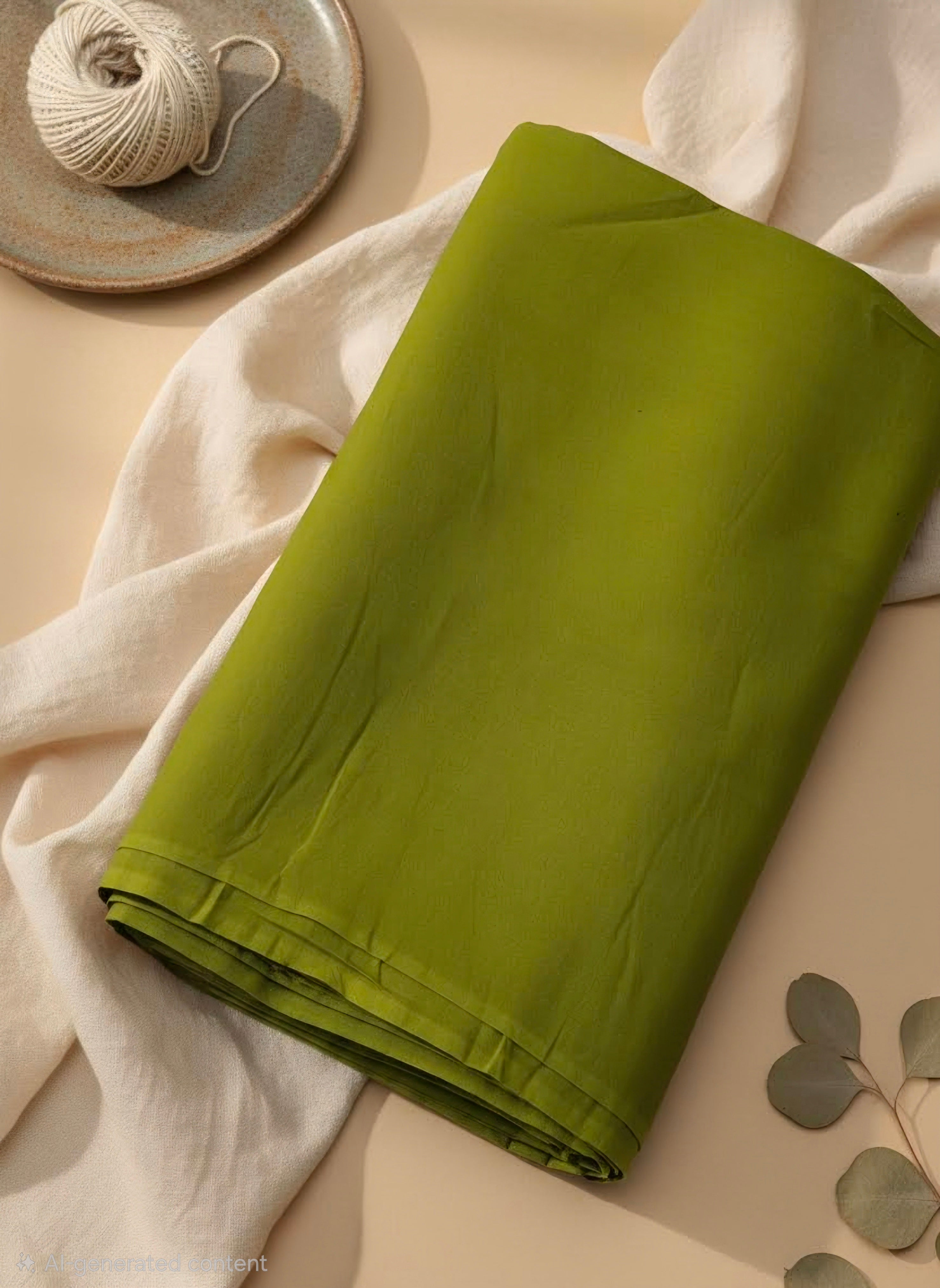 Olive Green Full Voile Turban Fabric