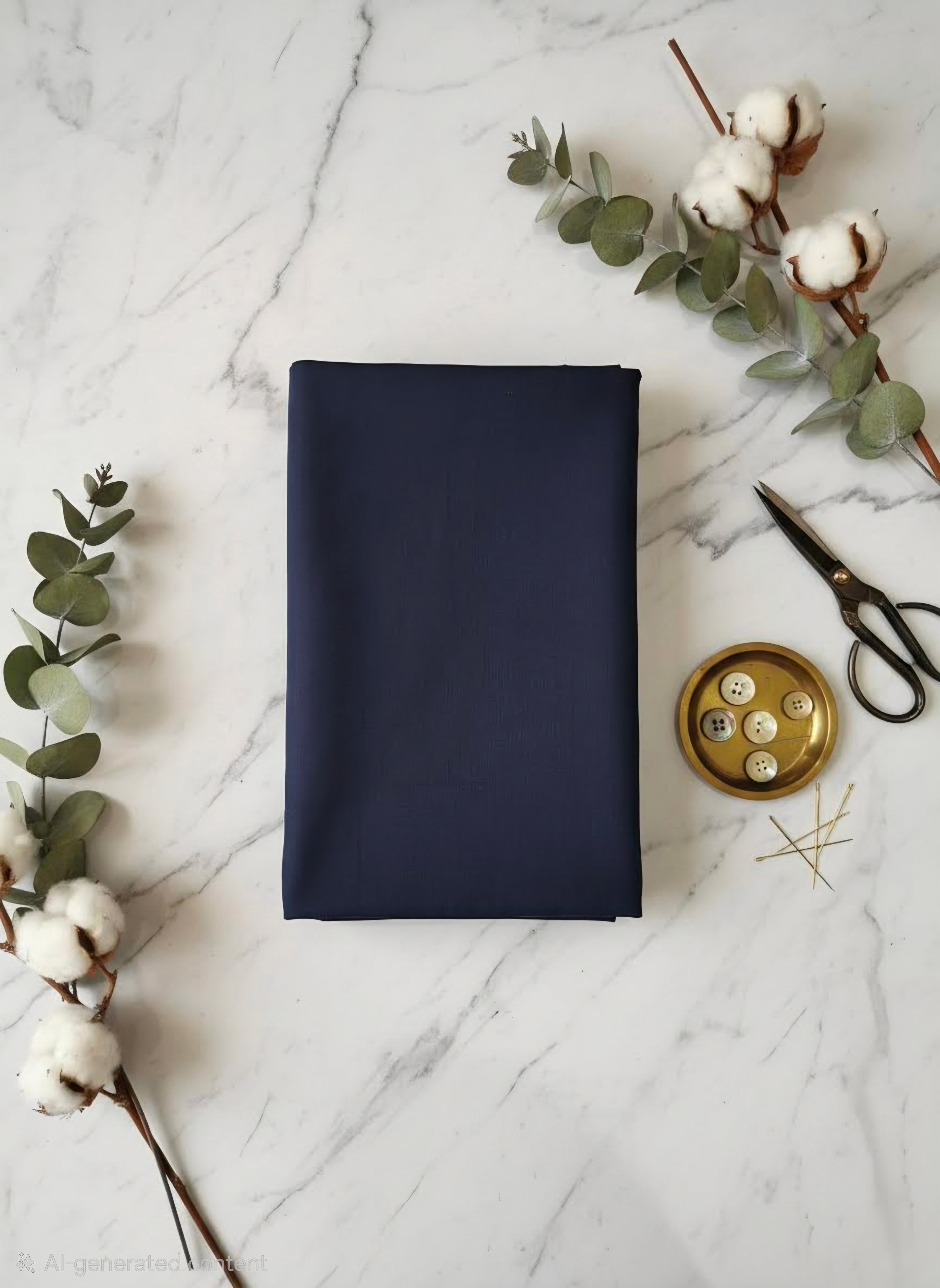 Navy Blue Full Voile Turban Fabric