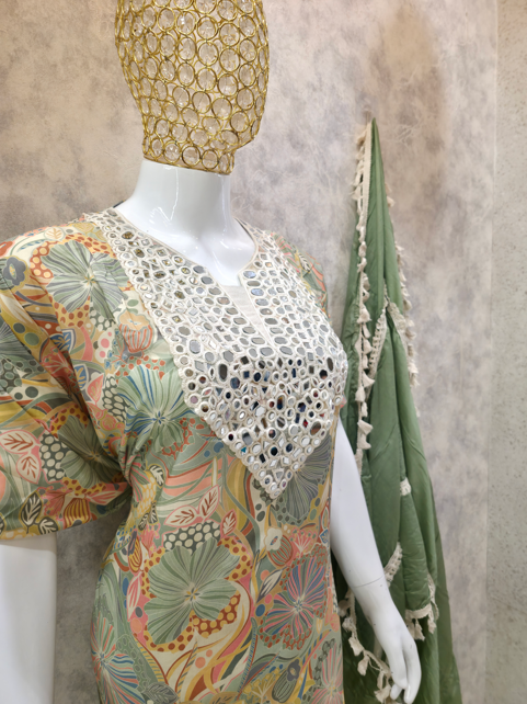 Floral Printed Designer Suit Set