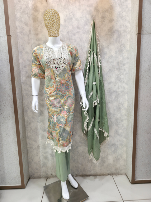Floral Printed Designer Suit Set