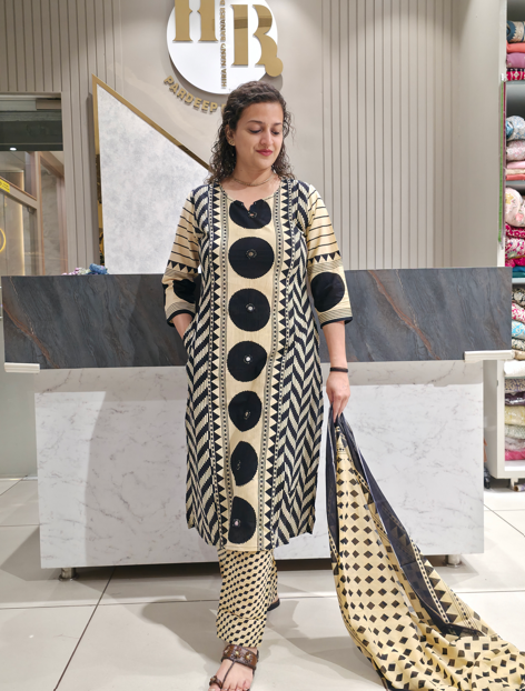Midnight Ivory Plazzo Suit Set