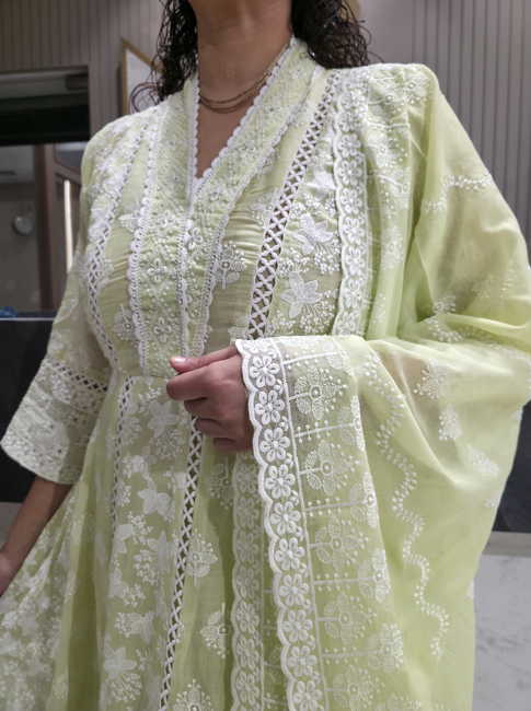 PISTACHIO GREEN FROCK WITH PLAZZO