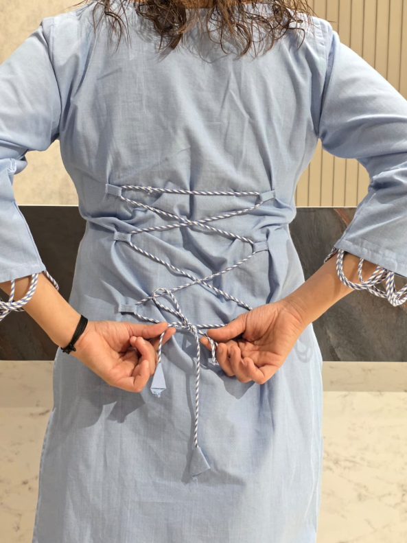 PRINTED FARSHI CO-ORD SET WITH DORI DETAIL