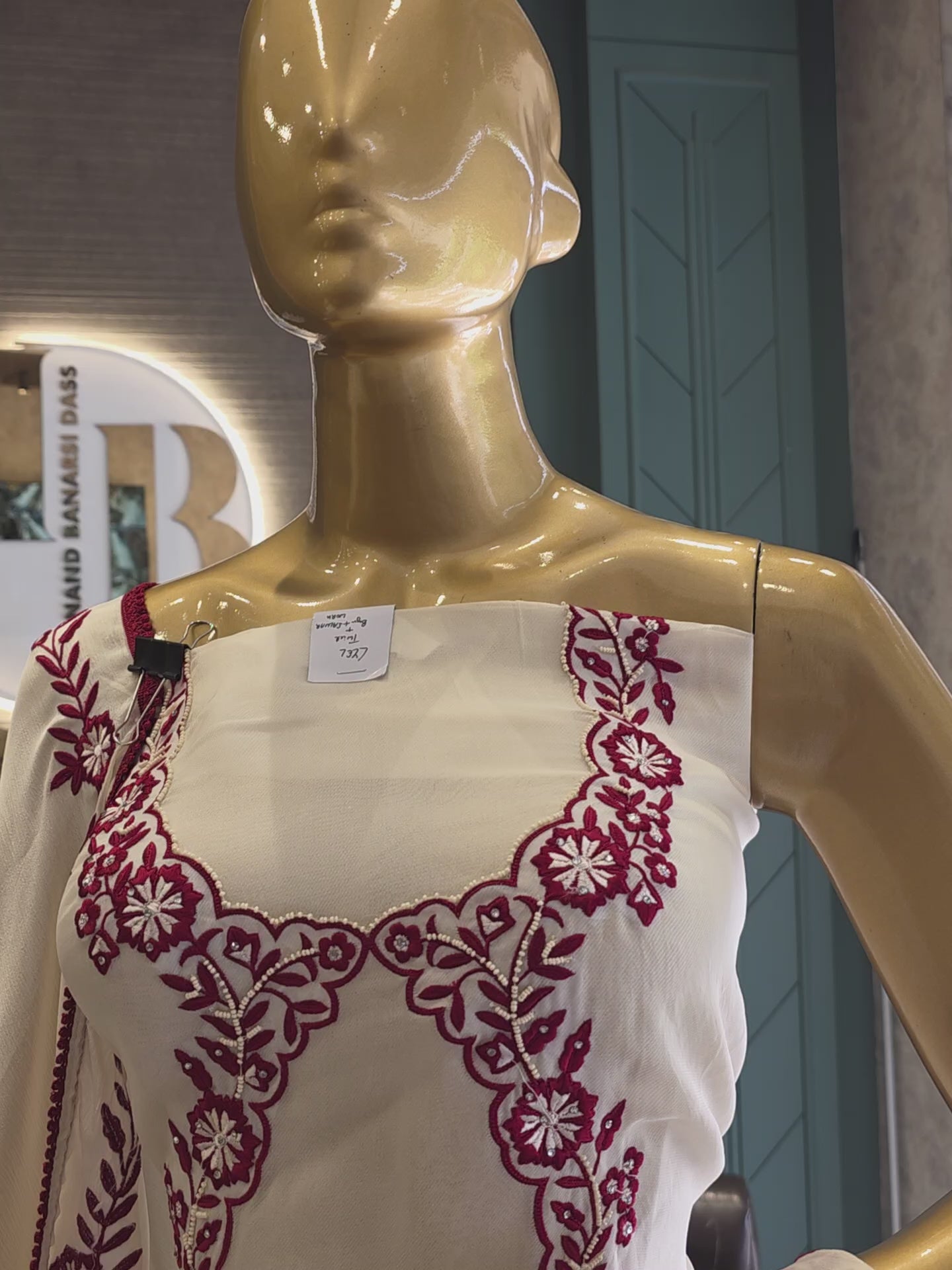 Organza ThreadWork Boutique Unstitched Suit