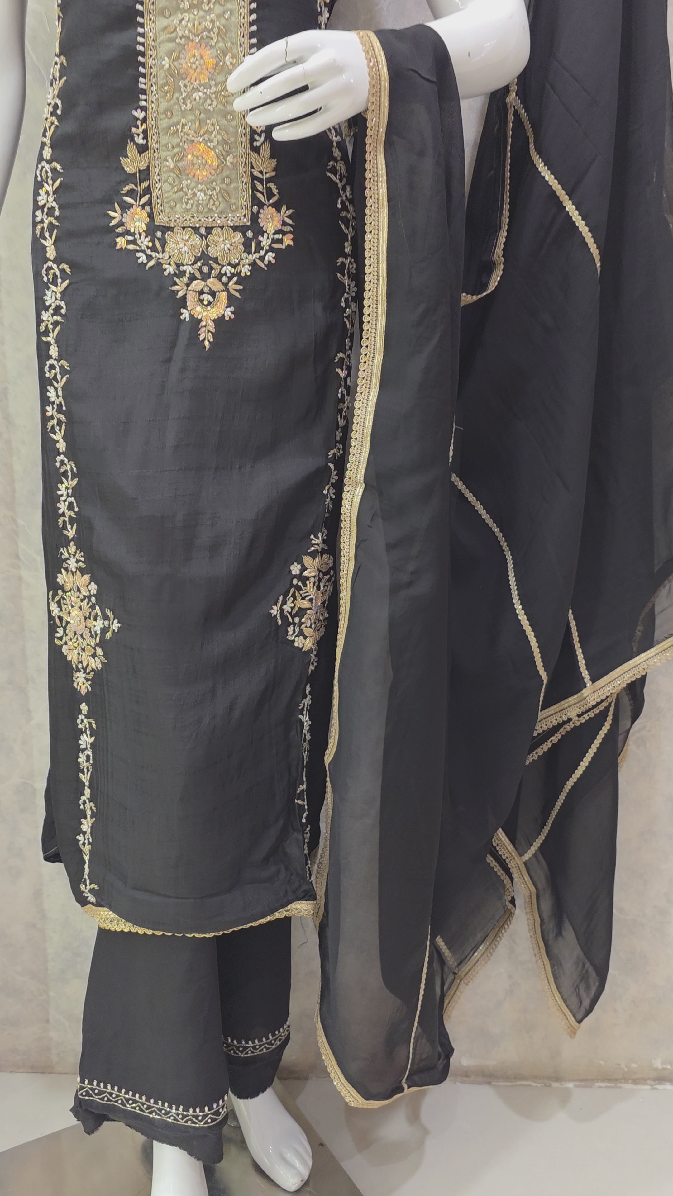 Khadi Silk Partywear Unstitched Suit