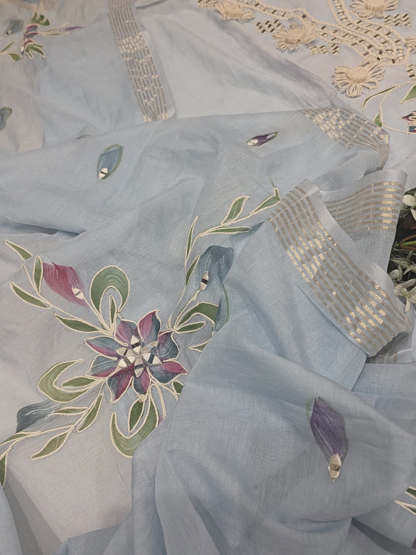 MUL COTTON HEAVY NECK WORK UNSTITCHED SUIT