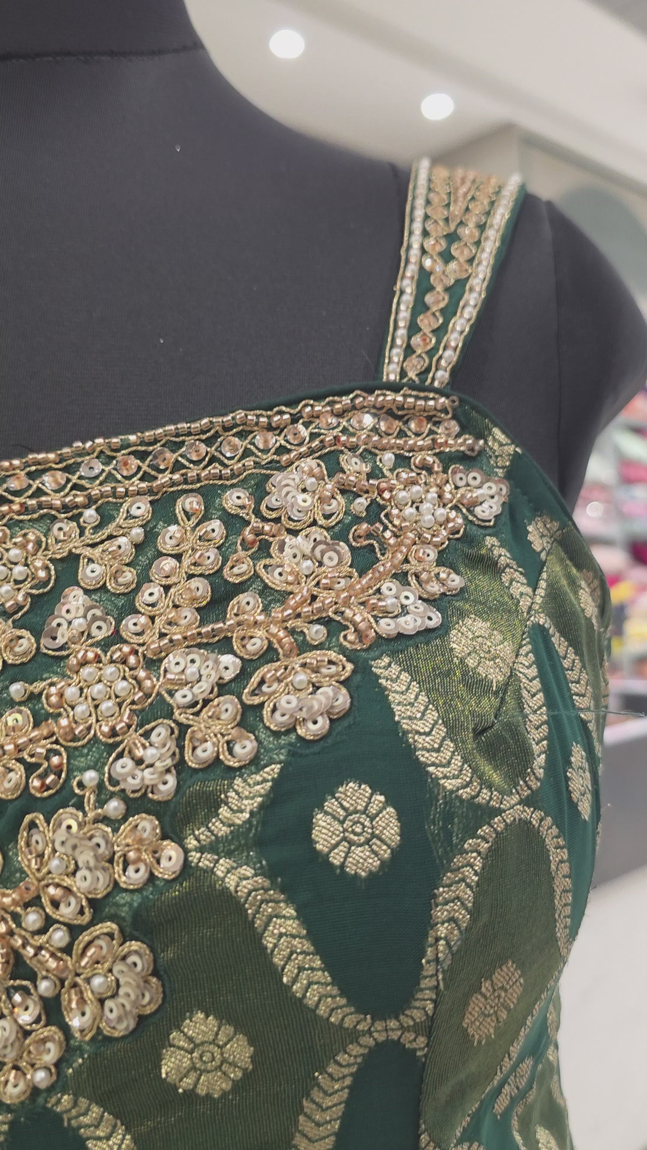 GREEN BANARASI PARTYWEAR JAFA SET