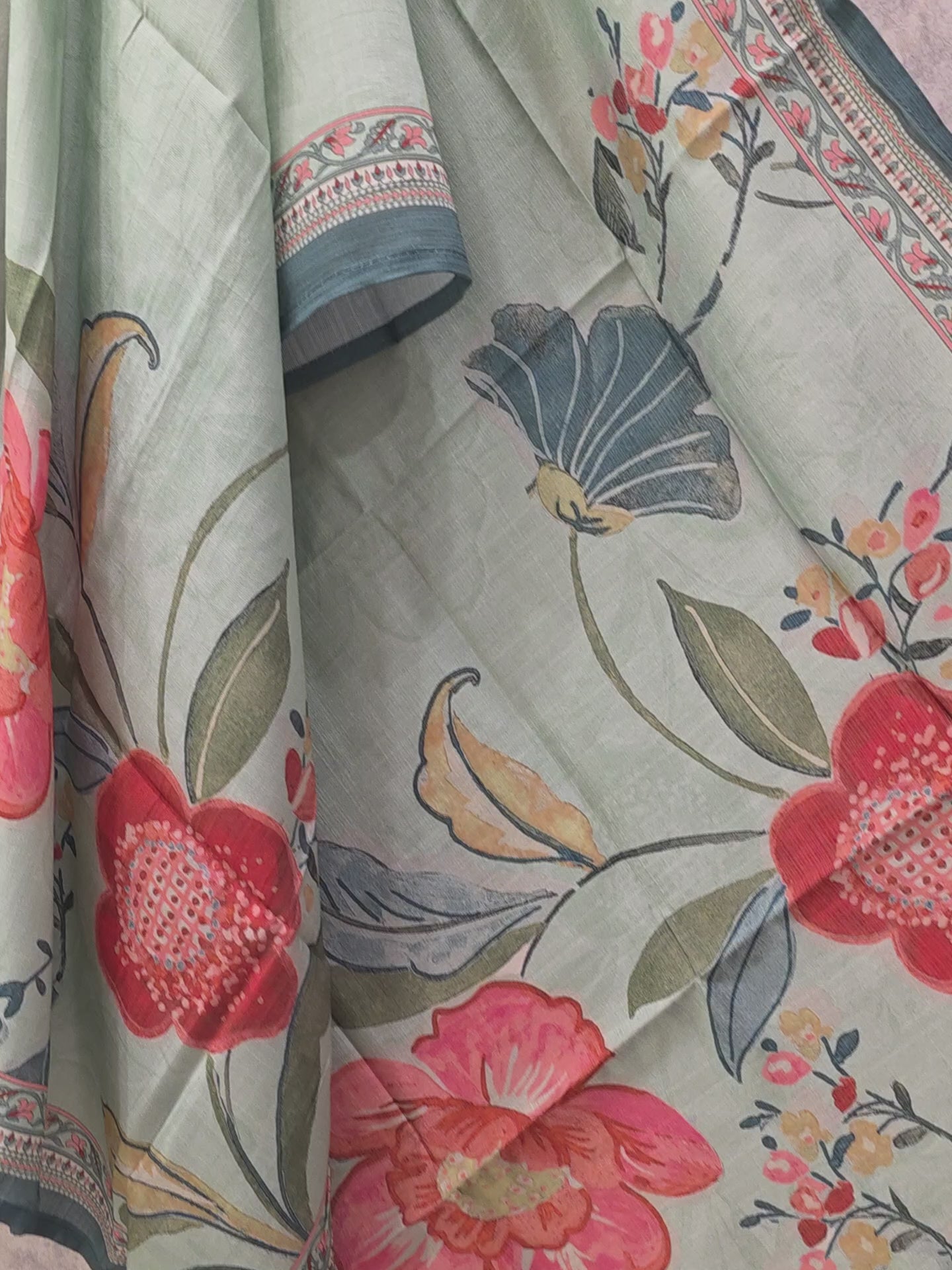 PISTACHIO GREEN KHADI BLEND PLAZZO SUIT
