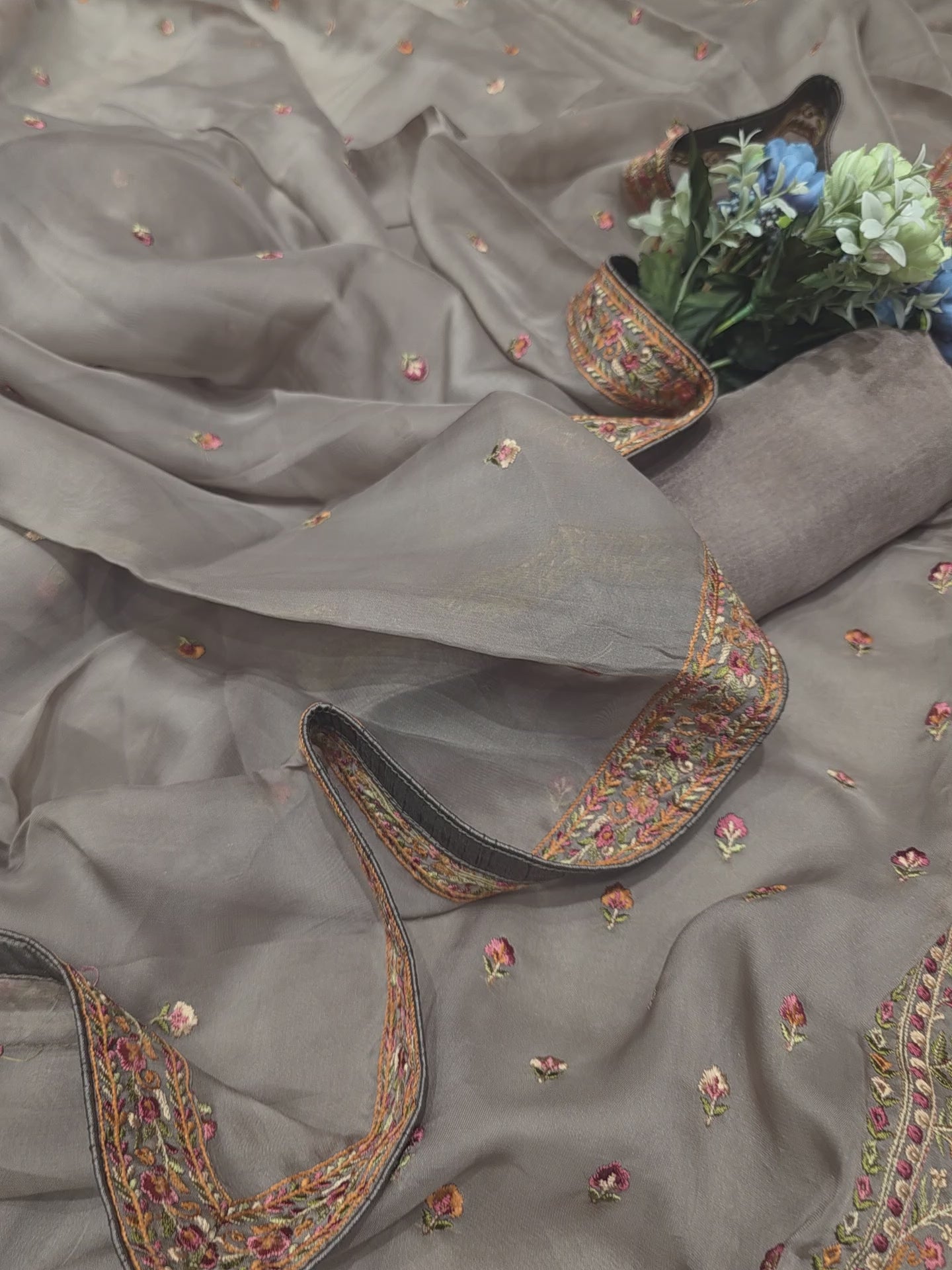 Organza Heavy Front Panel Threadwork