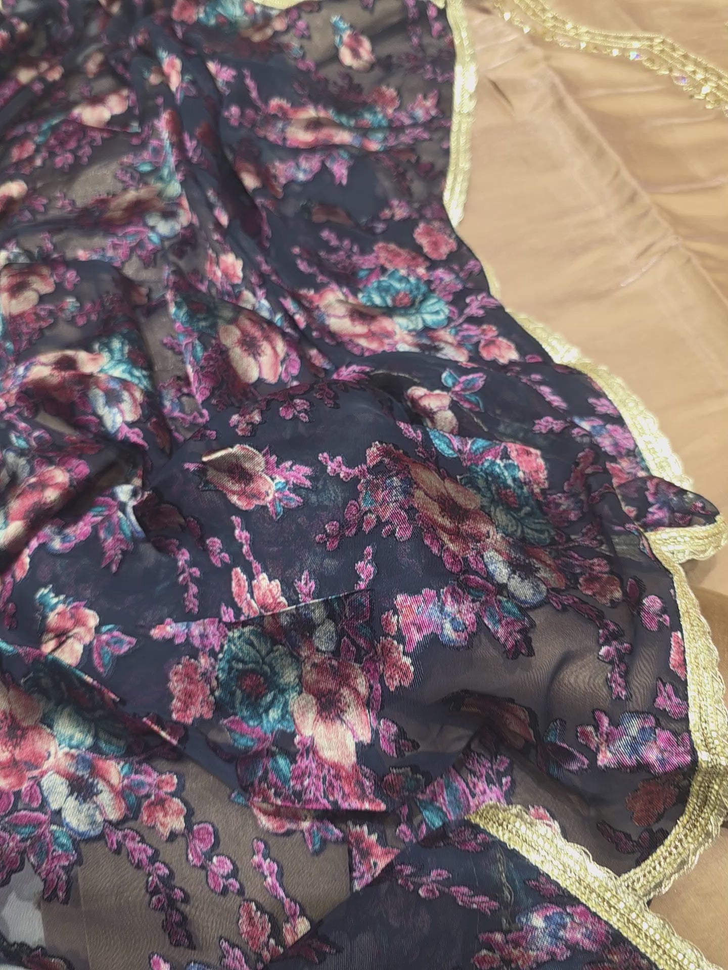 Makhmali Satin Partywear Unstitched Suit