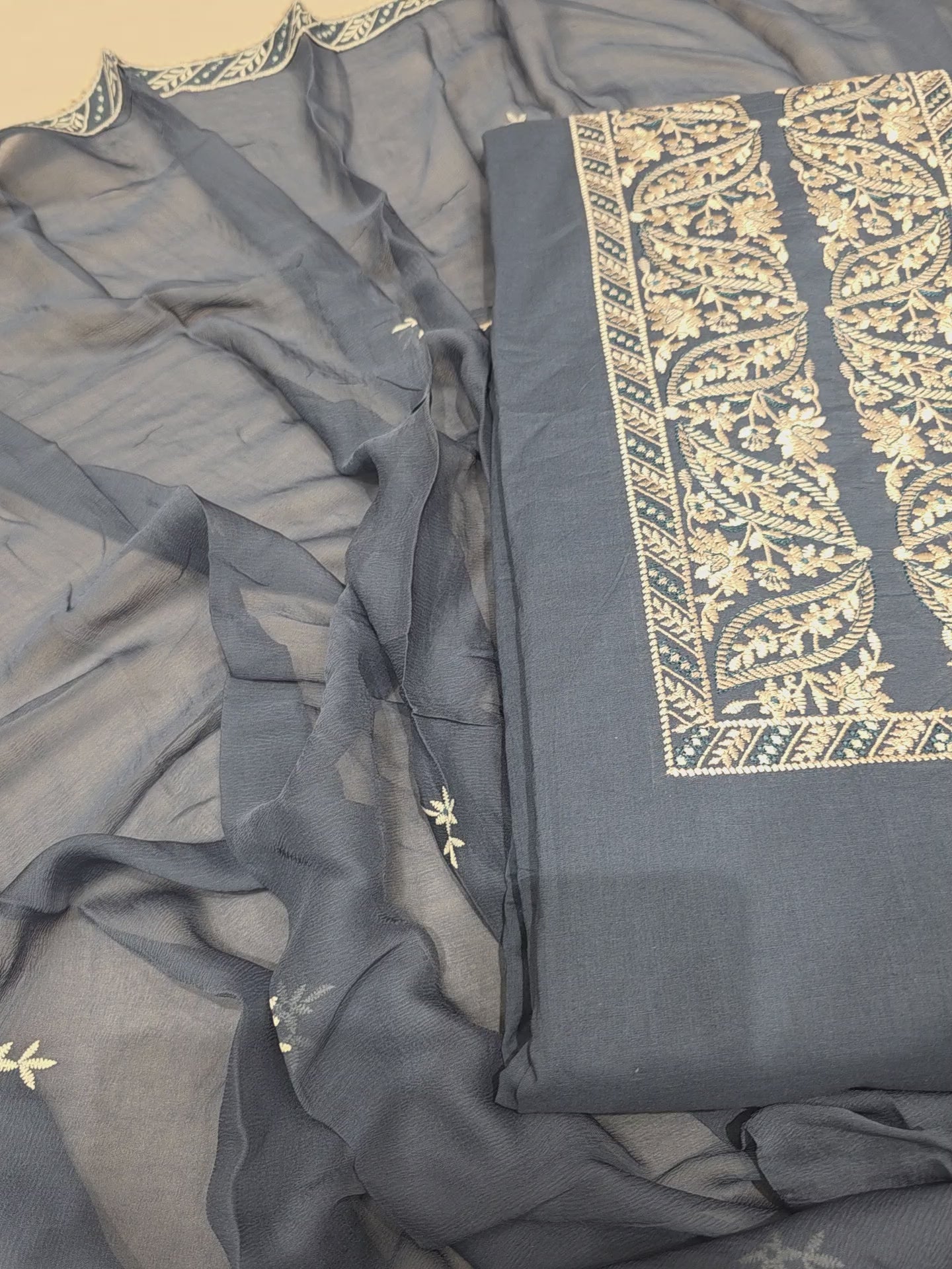 GANGA MILLS: MILKY COTTON UNSTITCHED SUIT
