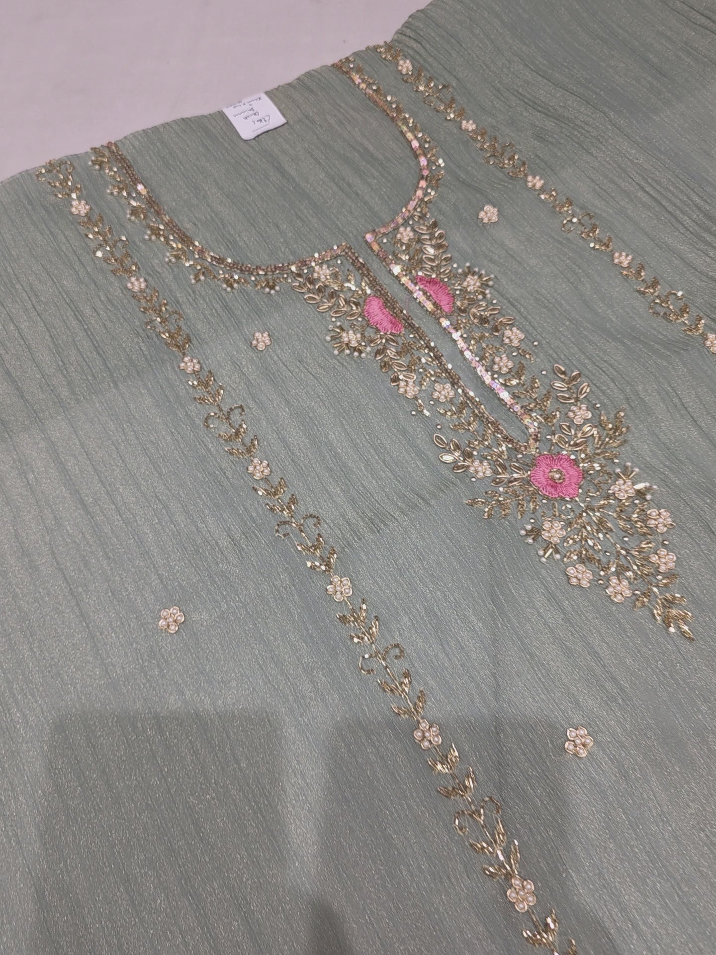 Crush Shimmer, Khin-Khawb Bottom Unstitched Suit