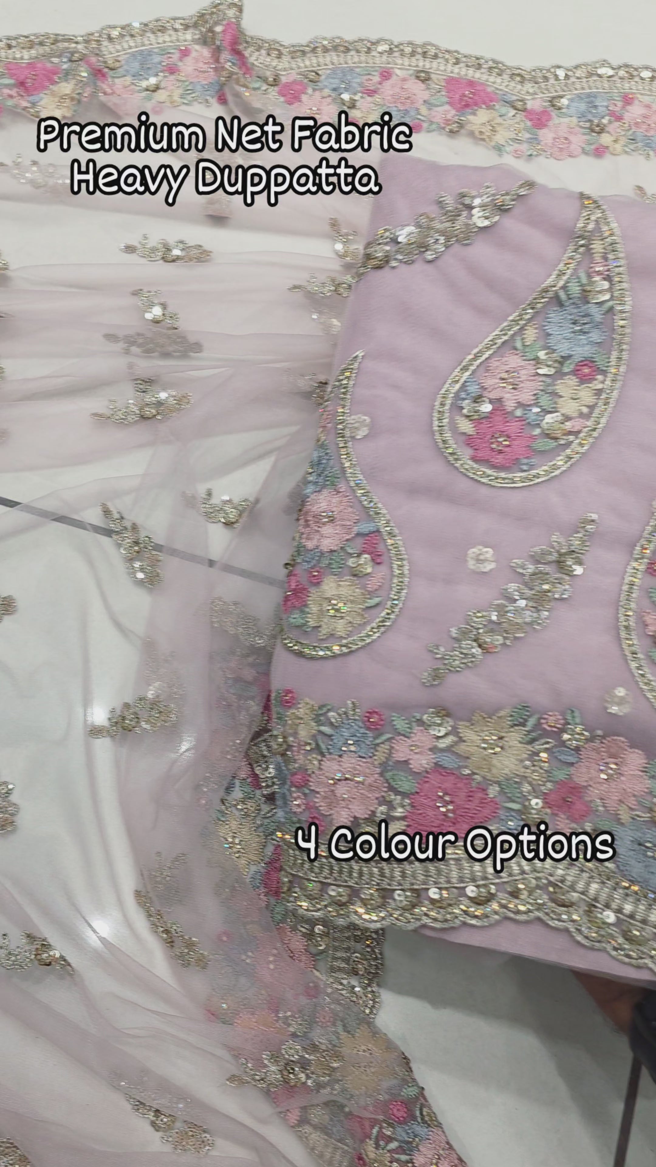 NET FABRIC EMBROIDERED SHIRT WITH DUPPATTA
