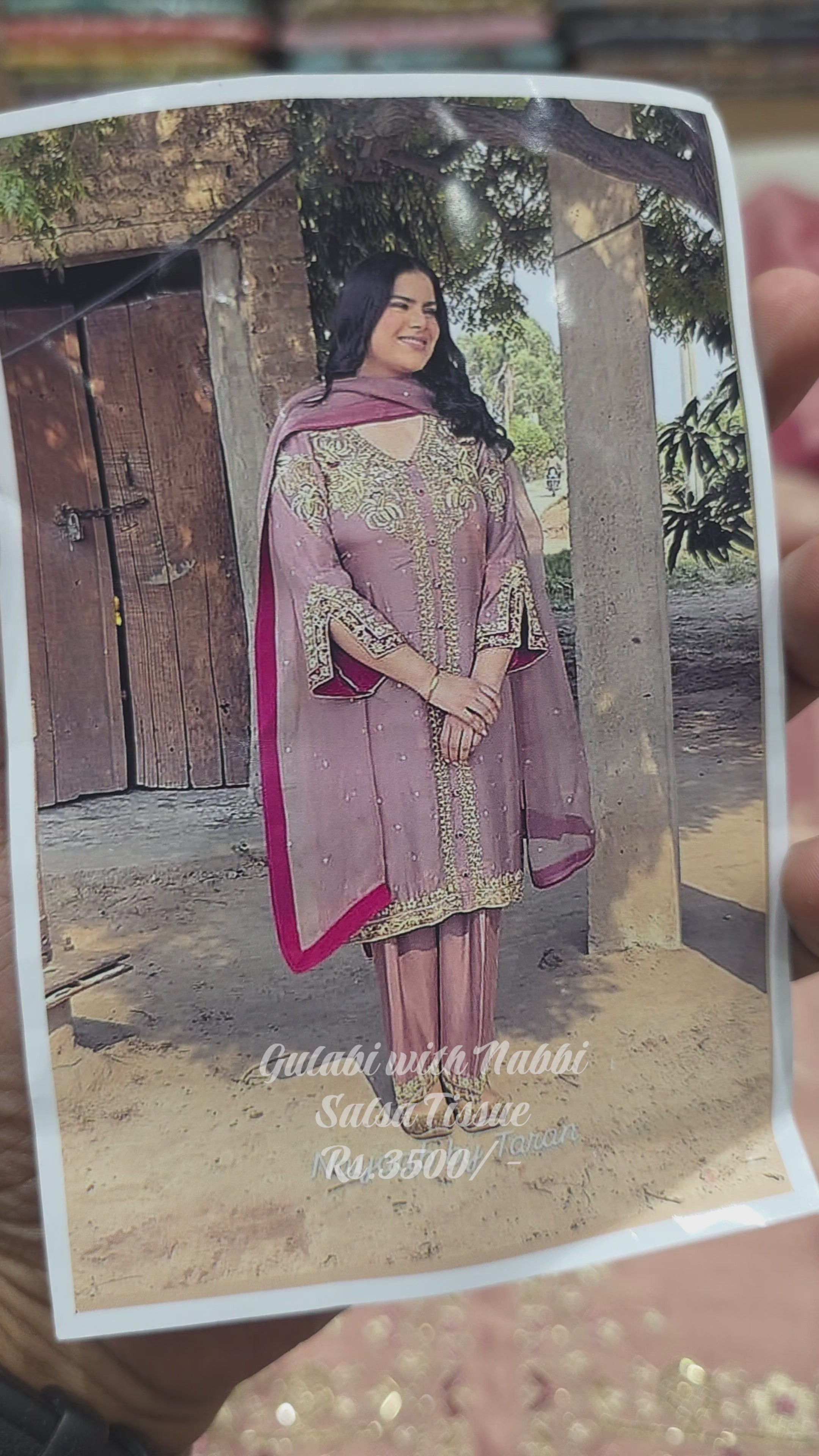 SALSA TISSUE BOUTIQUE HANDWORK ACHKAN STYLE UNSTITCHED SUIT