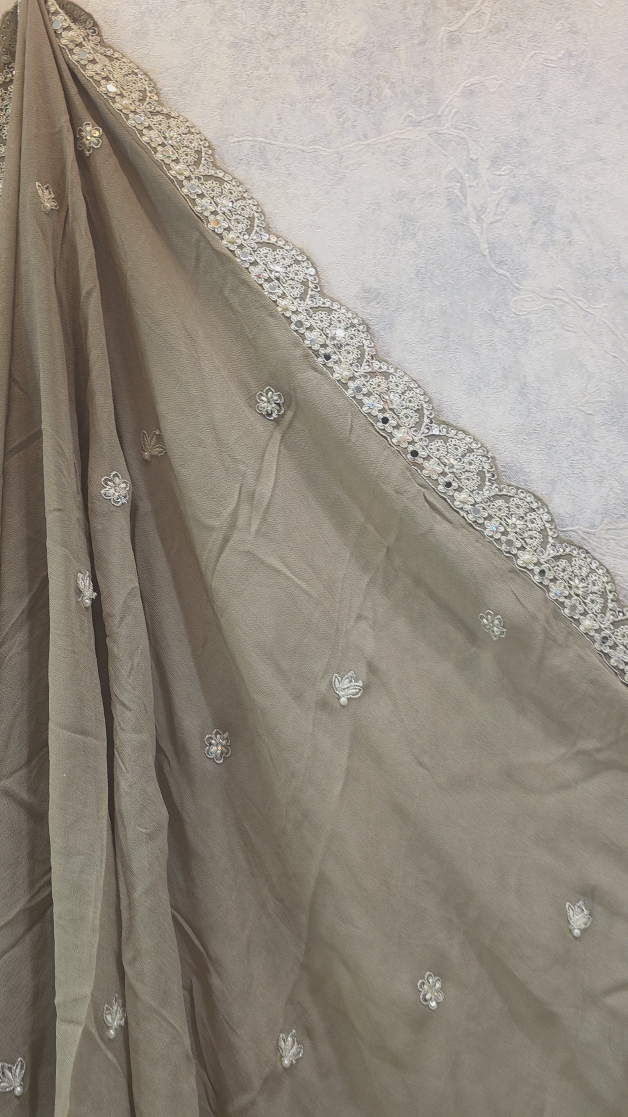 GREY HEAVY HANDWORK PARTYWEAR SHARARA SUIT