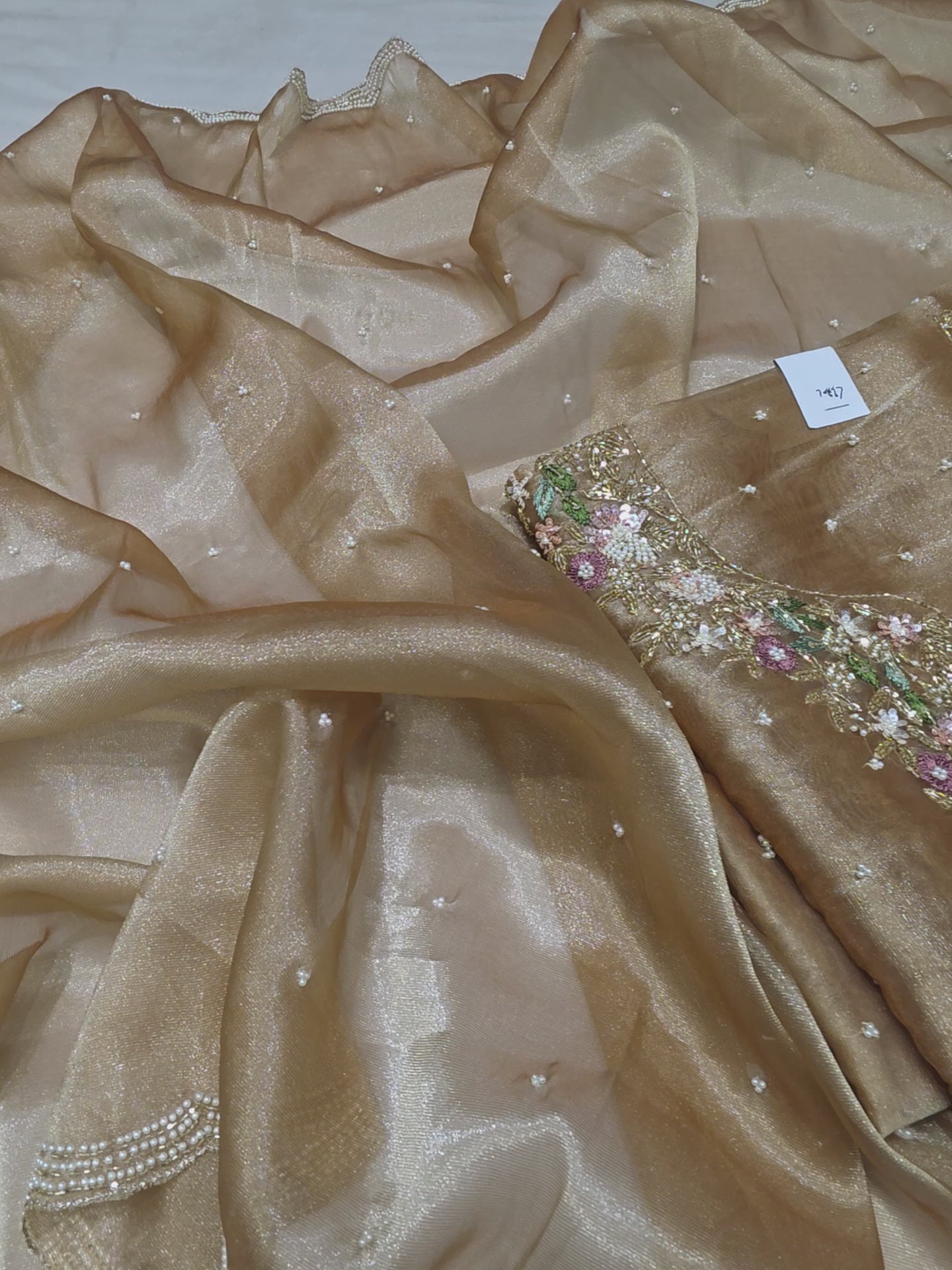 Glass Tissue Premium Hand Work Unstitched Suit