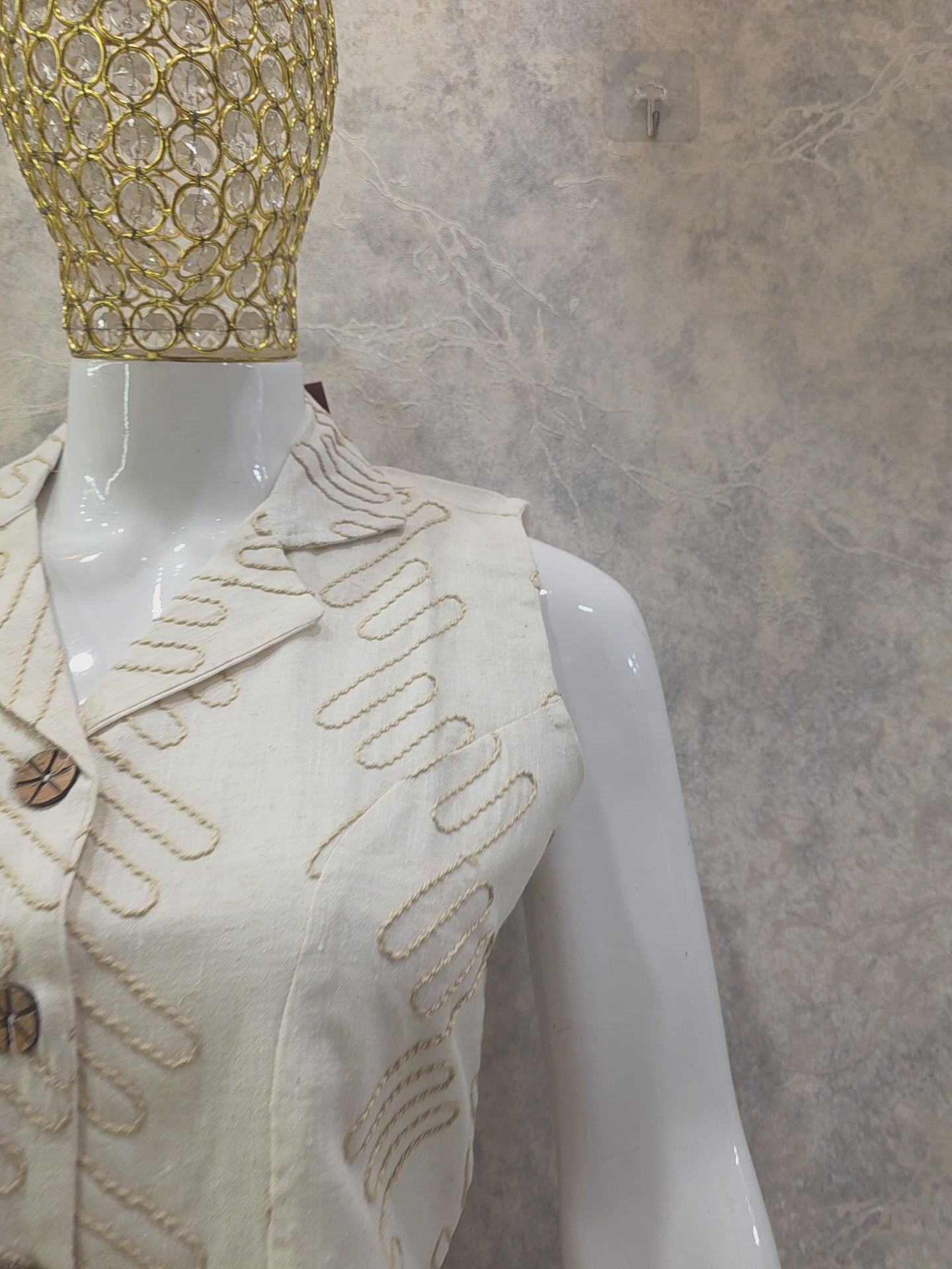WAISTCOAT STYLE EMBROIDERED CO-ORD SET