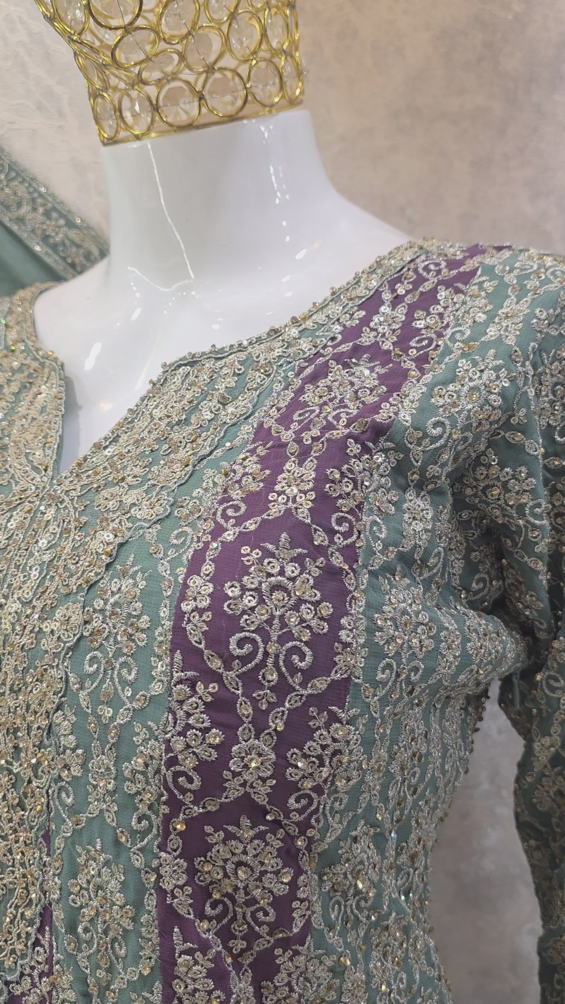 CONTRAST CONCEPT HEAVY EMBROIDERED PARTYWEAR PLAZZO SUIT