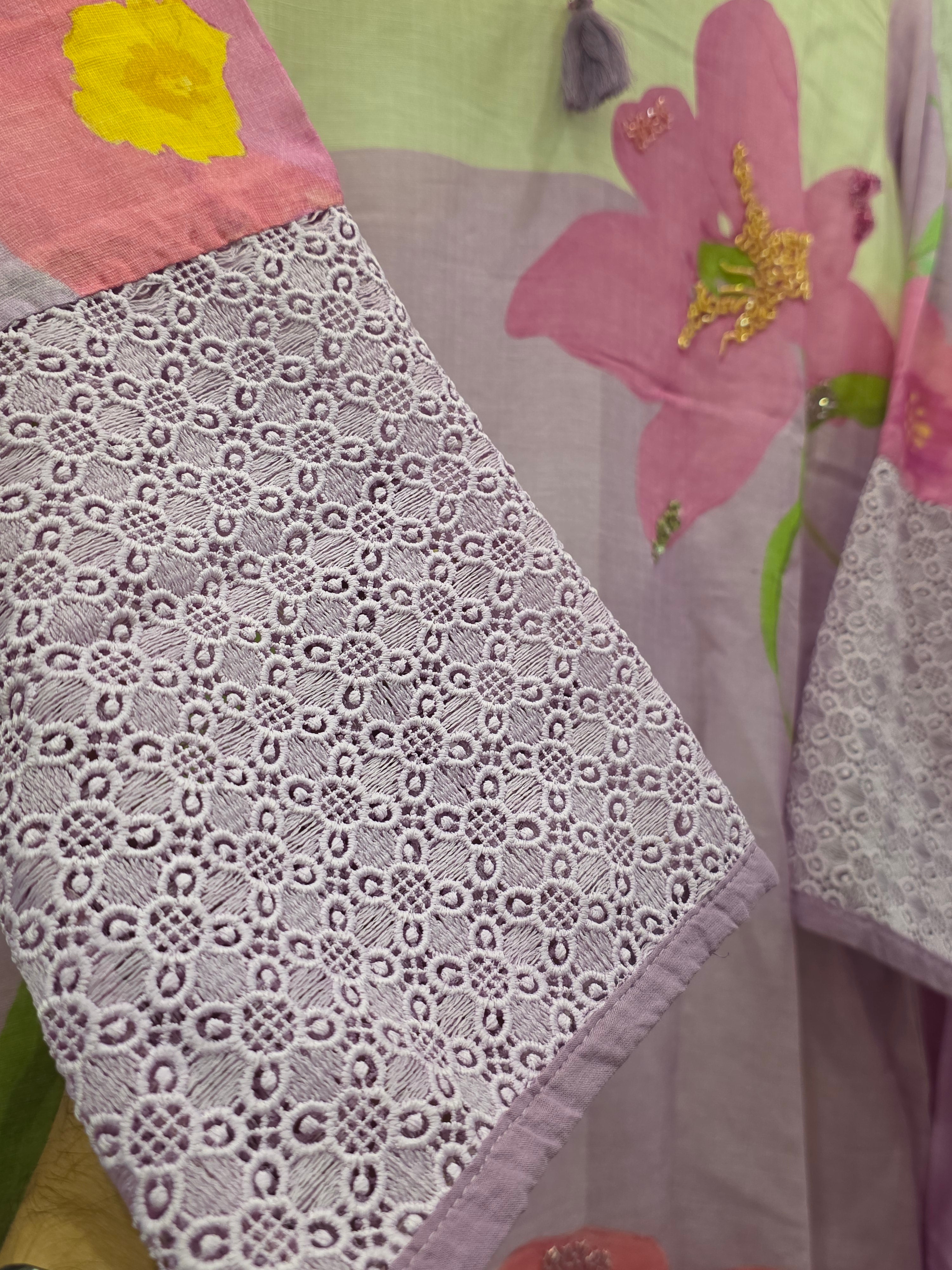 BOLD PRINTED LINEN BLEND PLAZZO SUIT