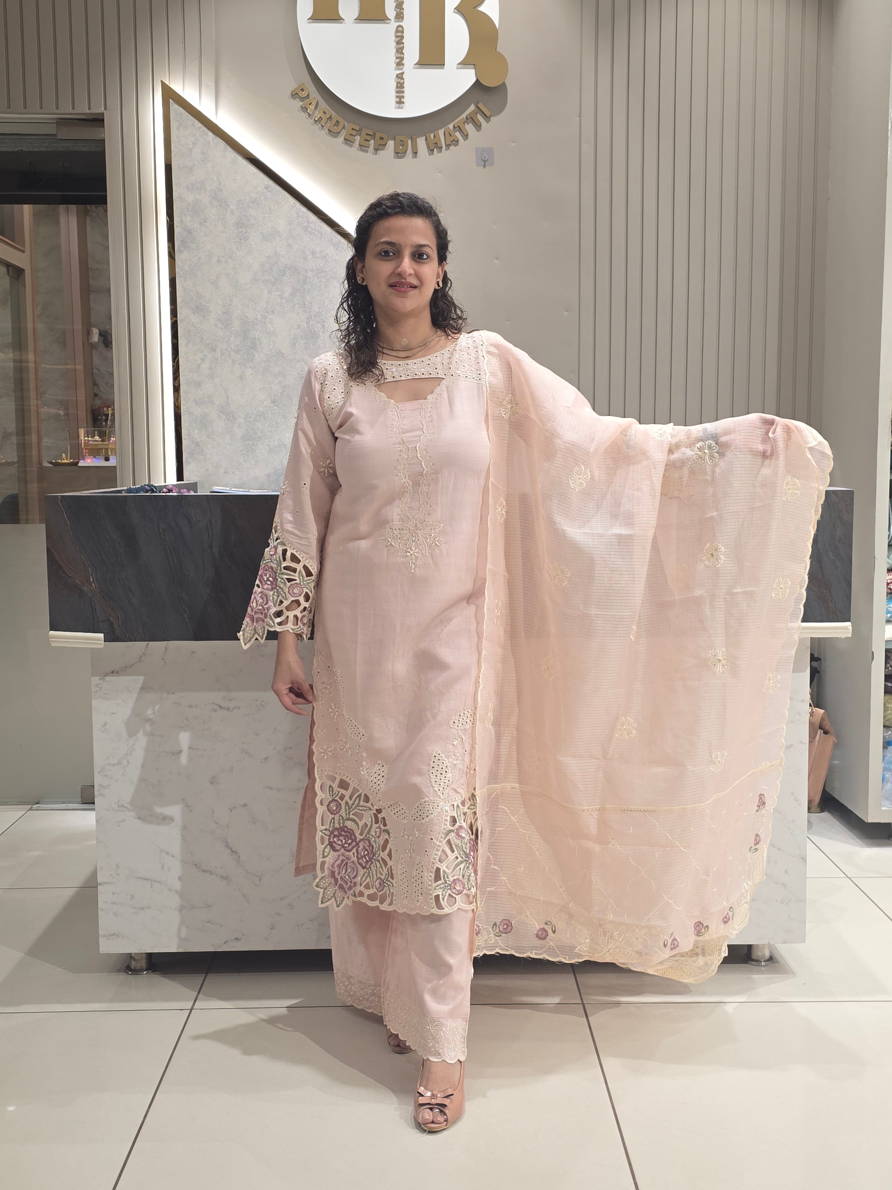 Pakistani Cutwork Plazzo Suit