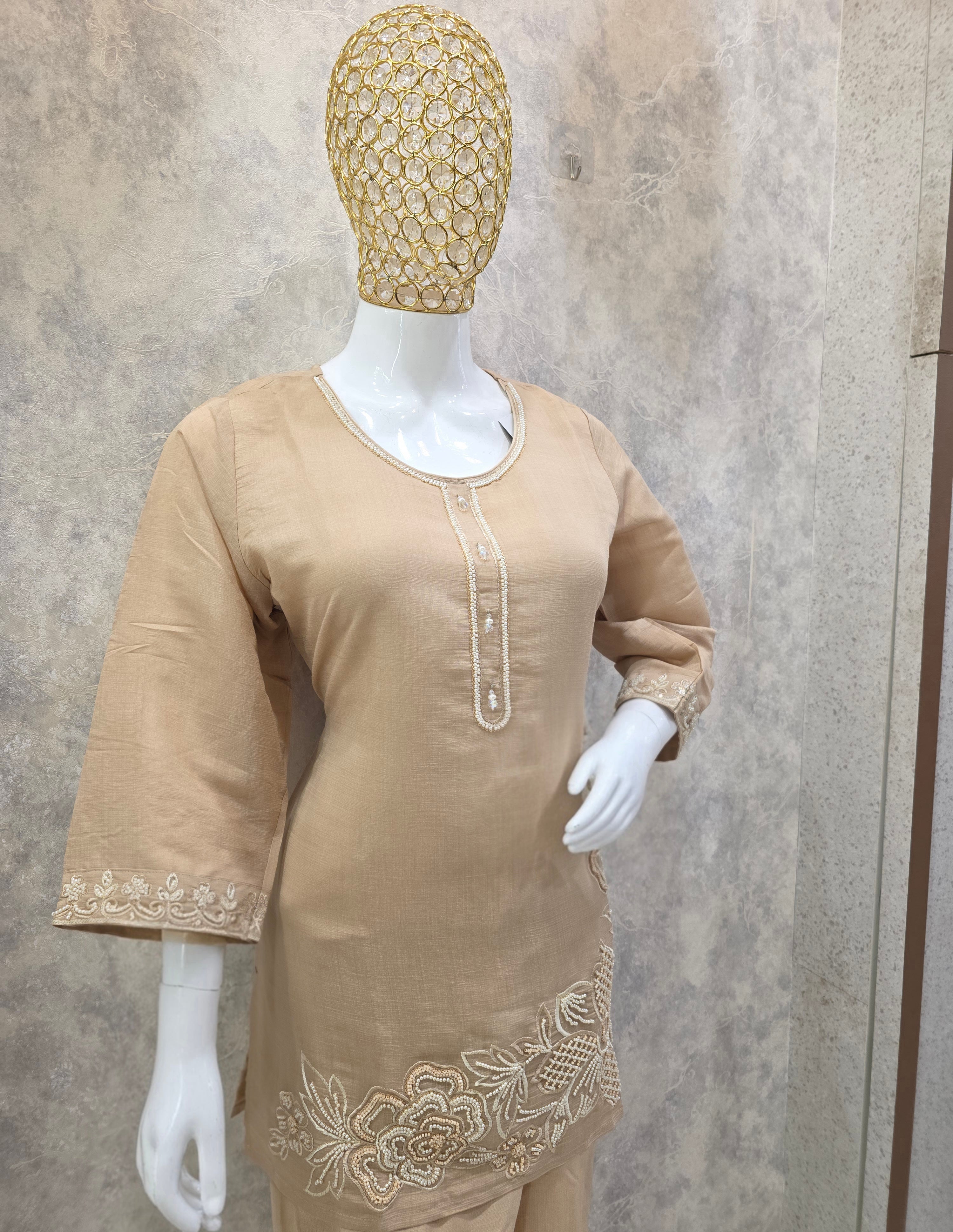 MUL CHANDERI EMBELLISHED CO-ORD SET