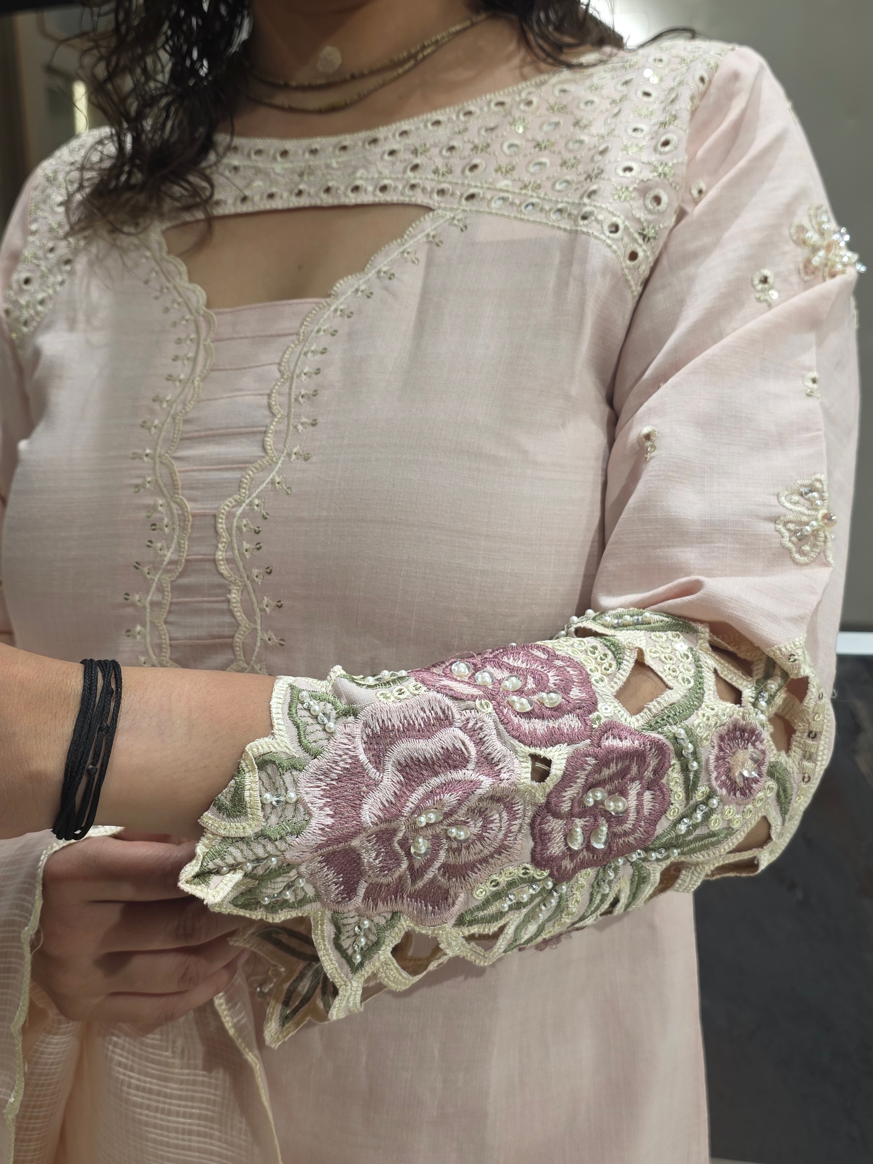 Pakistani Cutwork Plazzo Suit