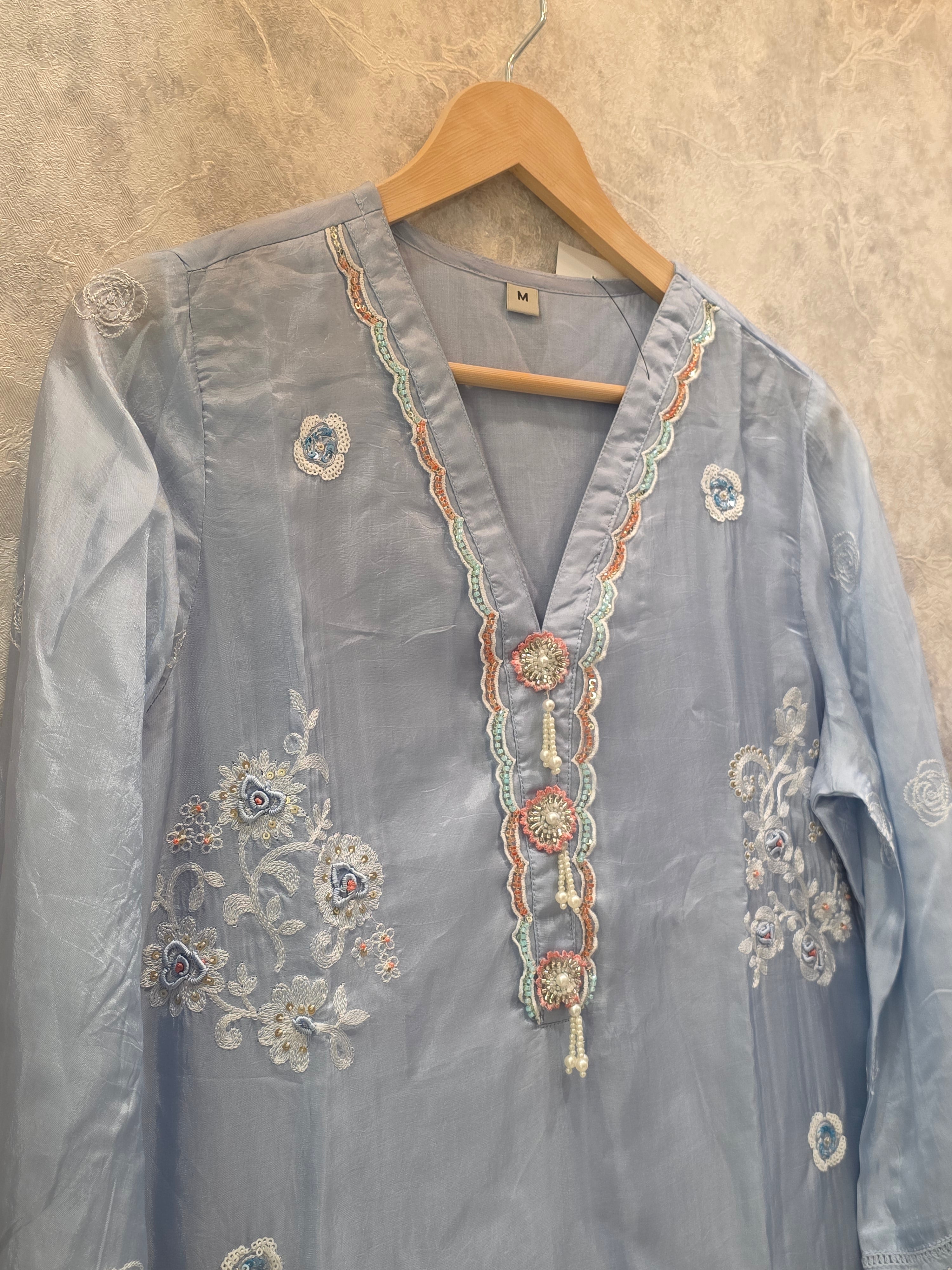 SOFT SILK EMBROIDERY PLAZZO SUIT