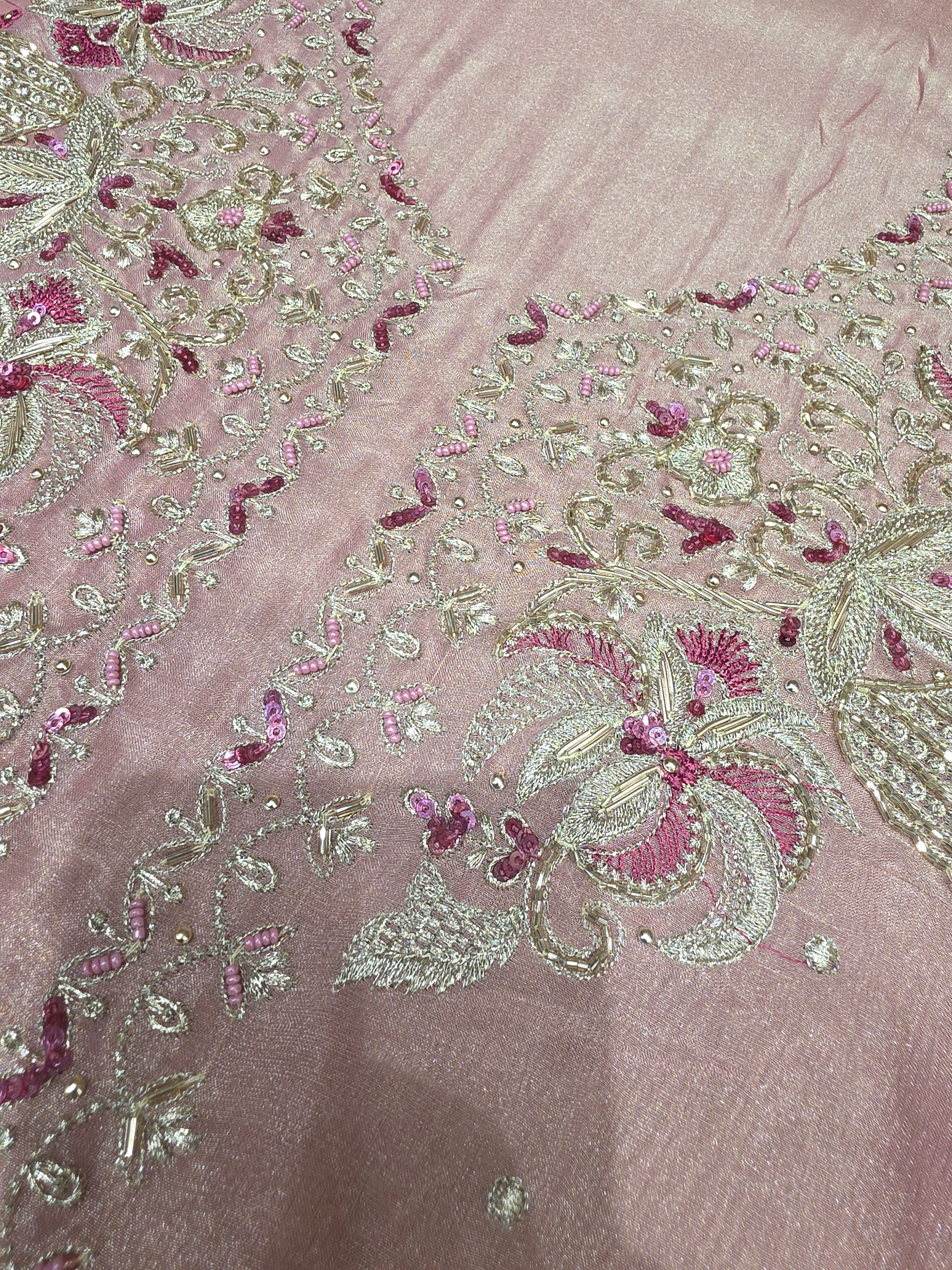 SALSA TISSUE BOUTIQUE HANDWORK ACHKAN STYLE UNSTITCHED SUIT