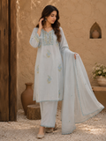 LIGHT BLUE EMBROIDERED PLAZZO SUIT