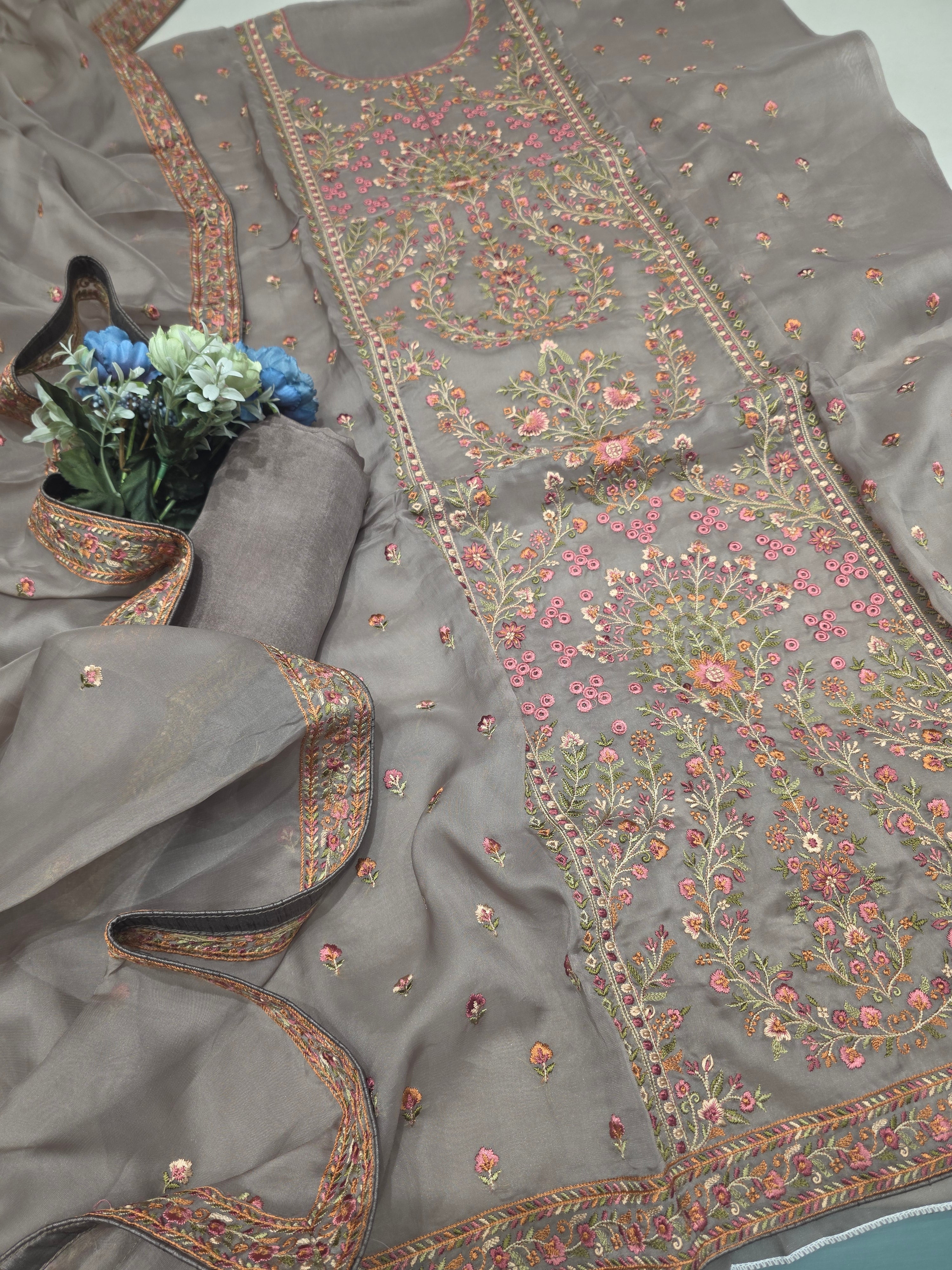Organza Heavy Front Panel Threadwork