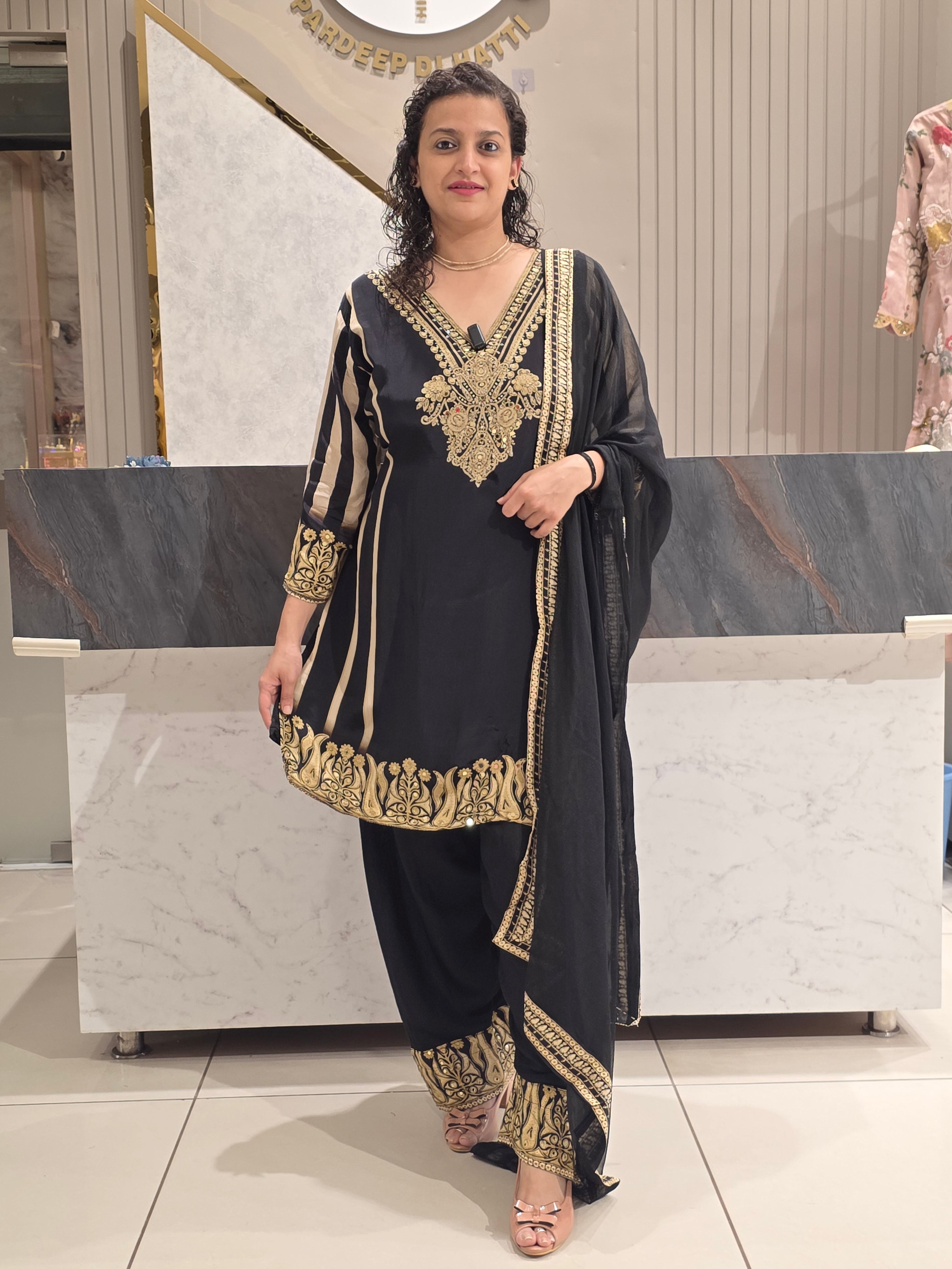RUST WINE CREPE FARSHI SALWAR READYMADE SUIT