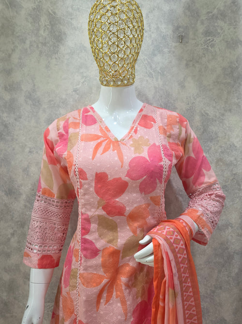CHIKANKAARI FROCK PLAZZO SUIT