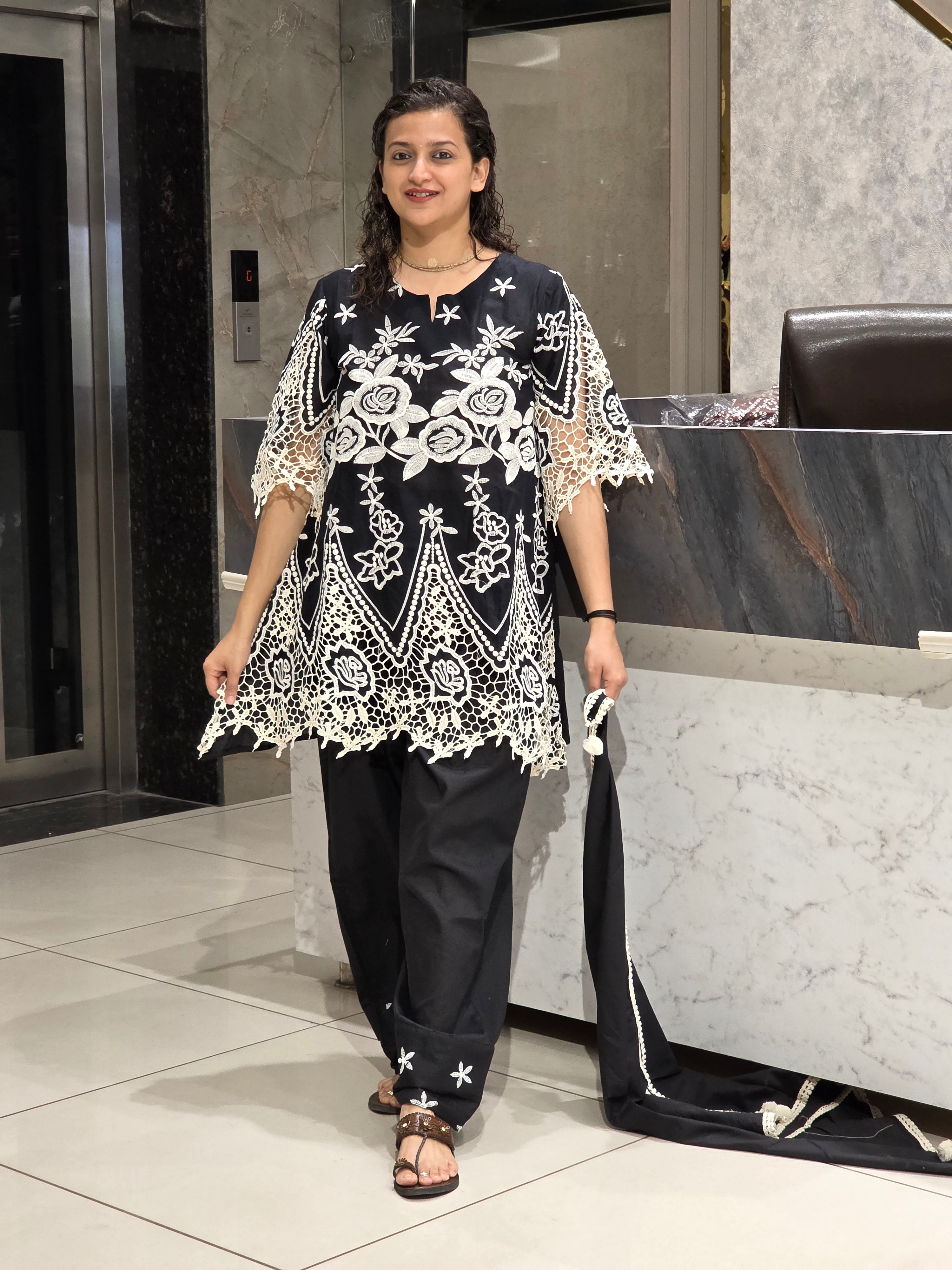 Heavy Thread work Farshi Salwar Set