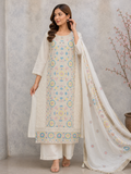ORGANZA PANEL KHADI COTTON PLAZZO SUIT
