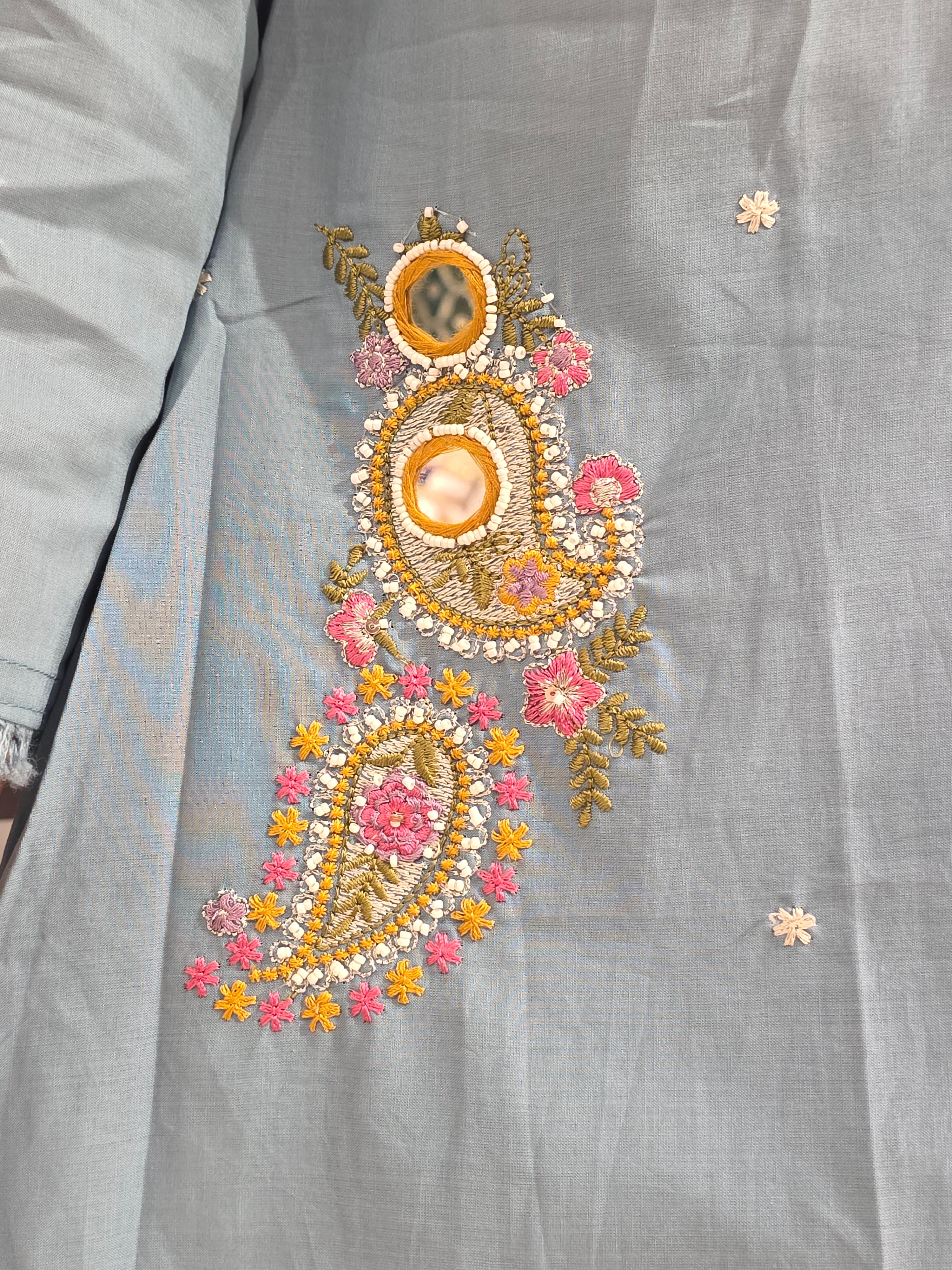 POWDER BLUE A-LINE PLAZZO SUIT