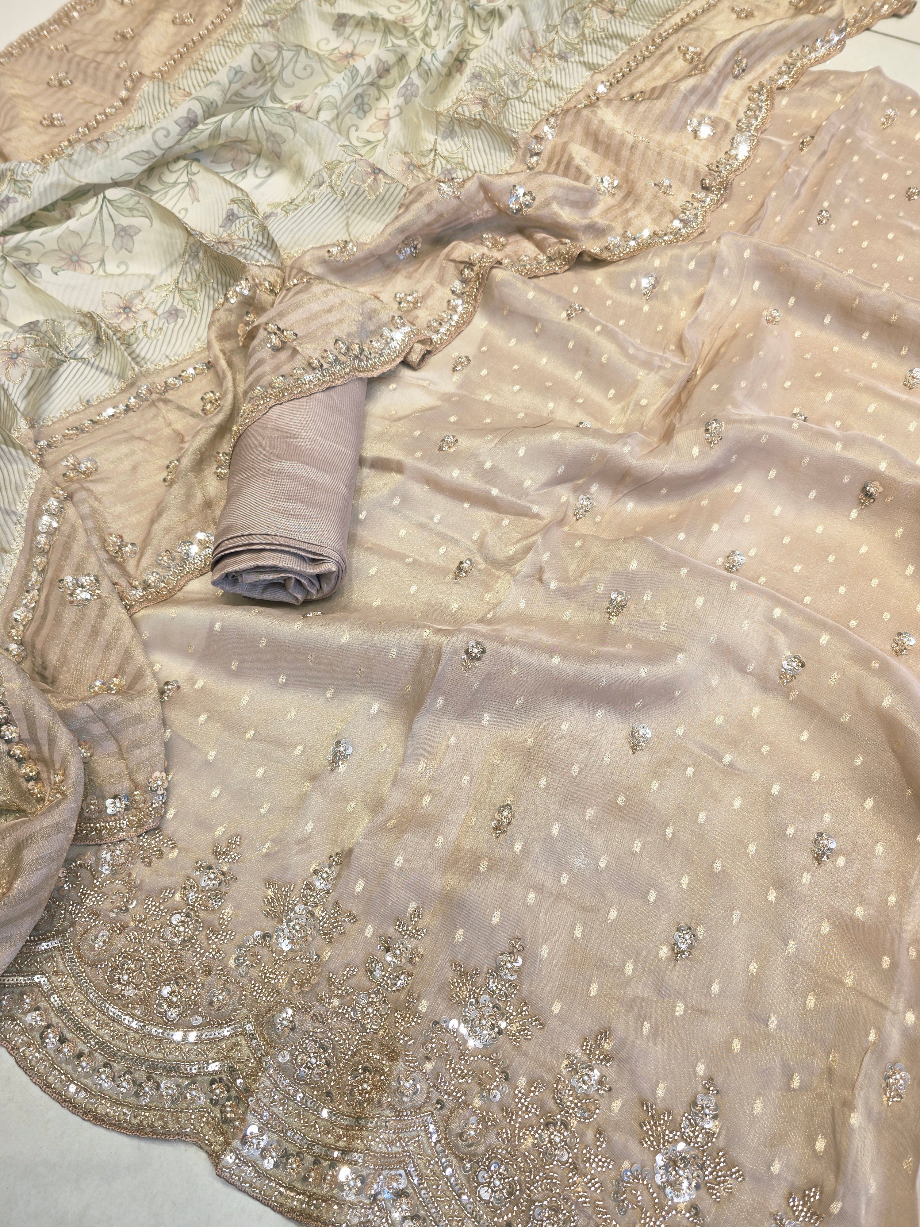 PASTEL HANDWORK HEAVY DUPPATTA UNSTITCHED SUIT