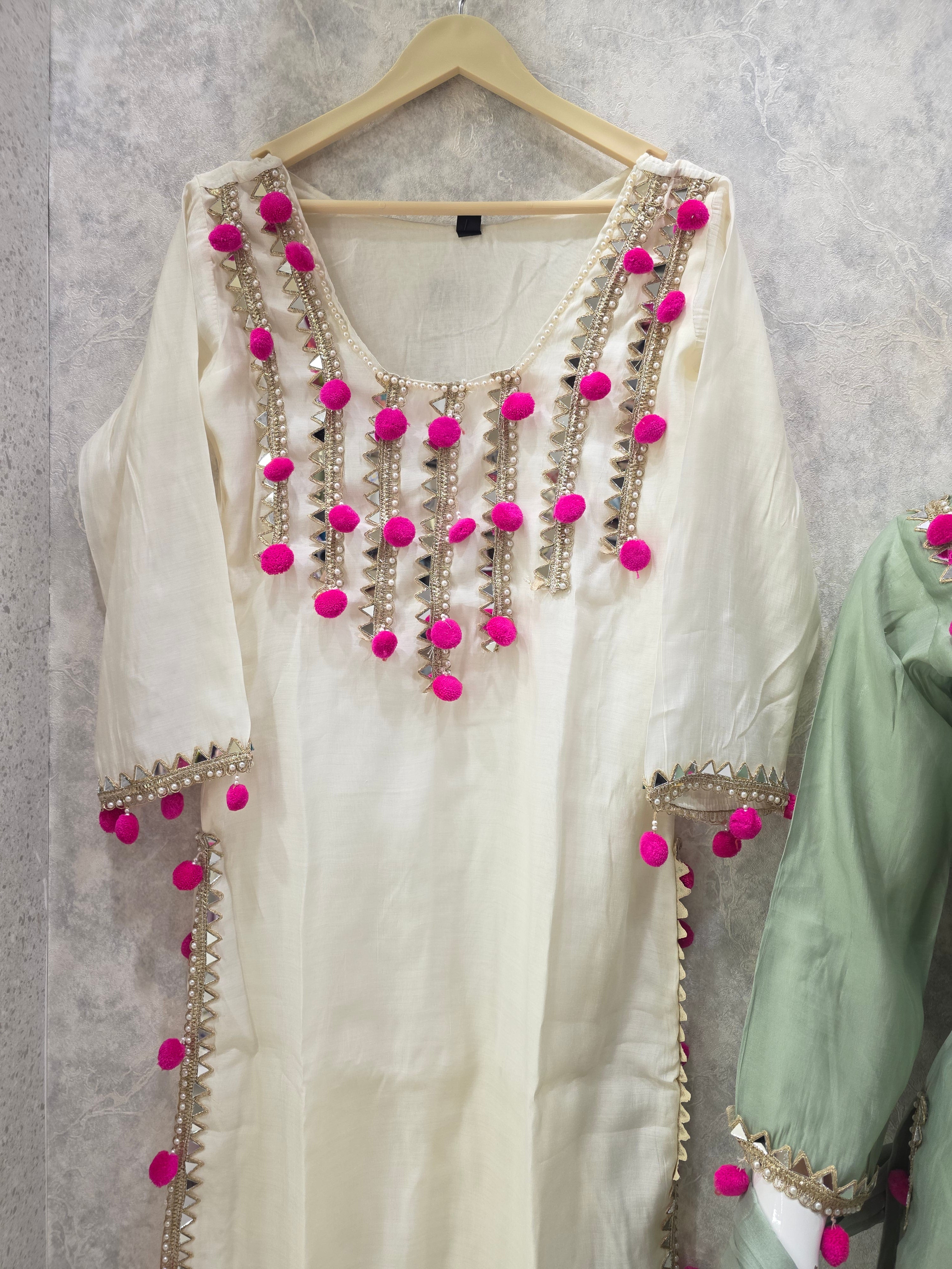 Pom - Pom Detail Plazzo Suit
