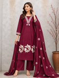WINE CUTWORK CONTRAST CONCEPT PLAZZO SUIT