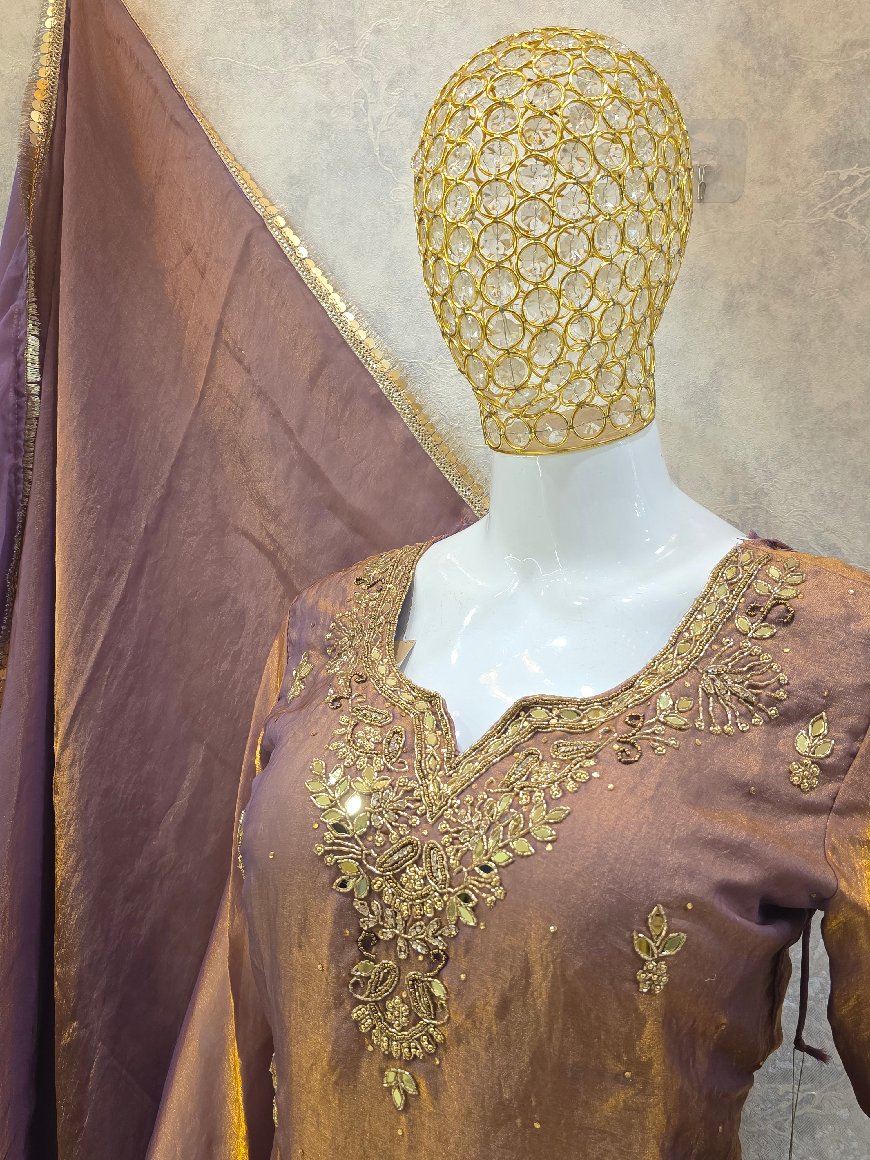 MAUVE FENDI SILK PARTYWEAR JAFA SUIT