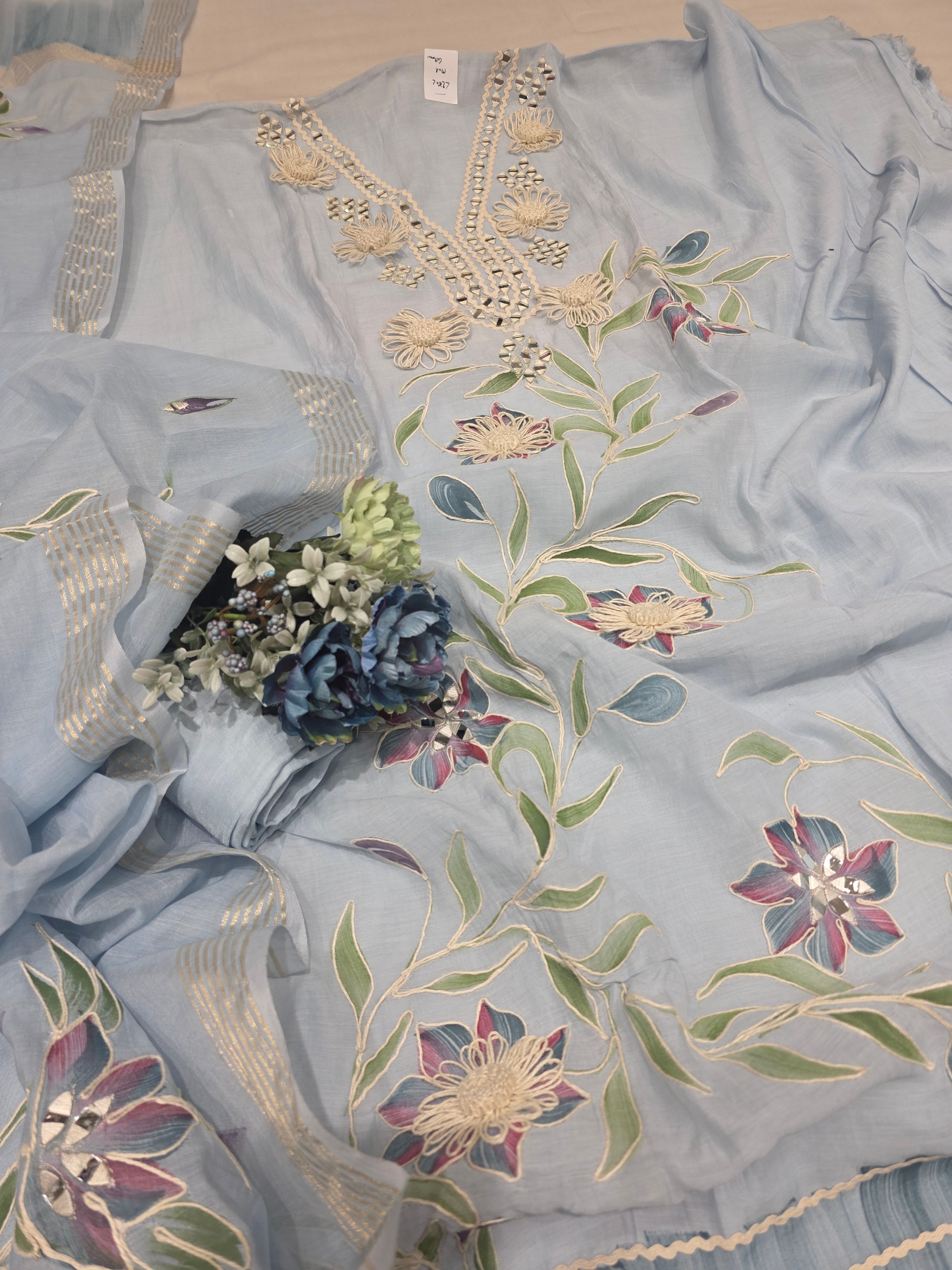 MUL COTTON HEAVY NECK WORK UNSTITCHED SUIT