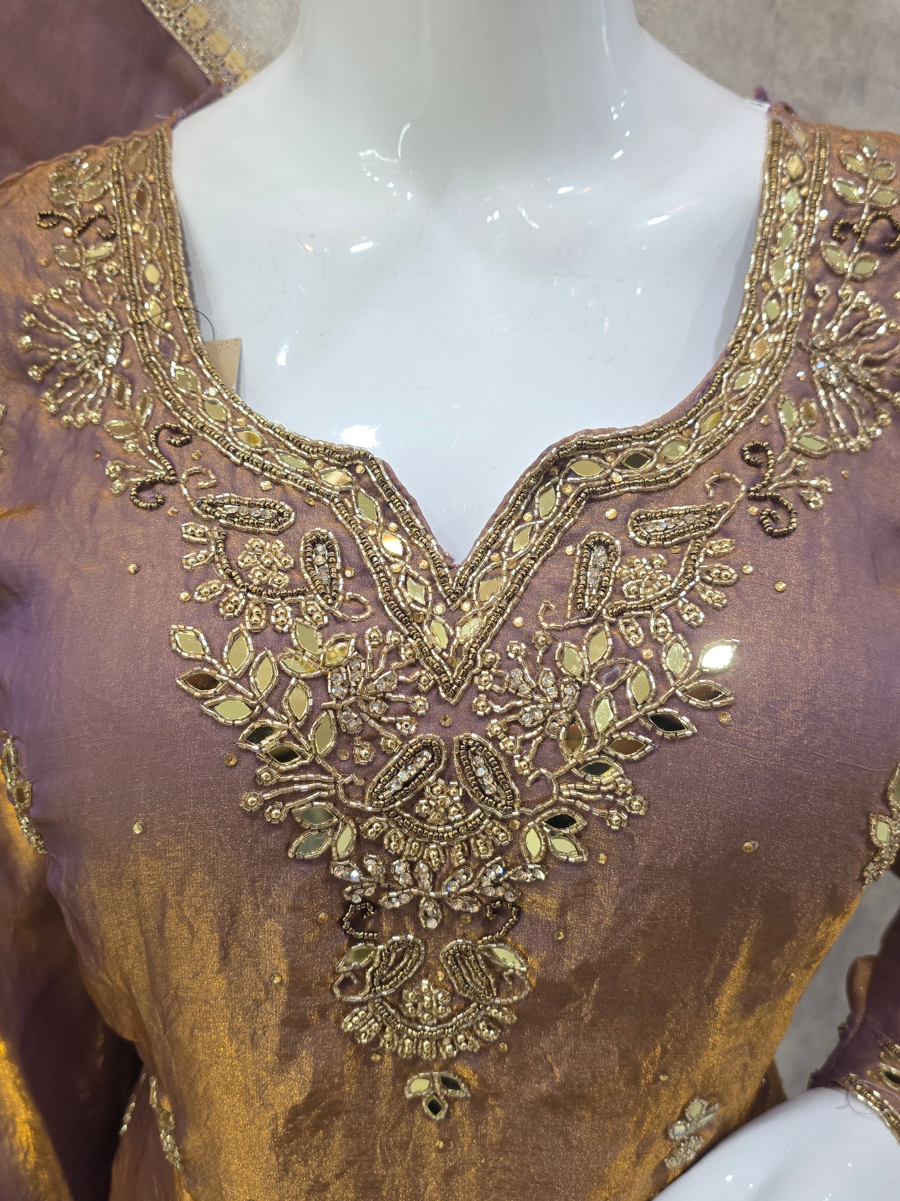 MAUVE FENDI SILK PARTYWEAR JAFA SUIT