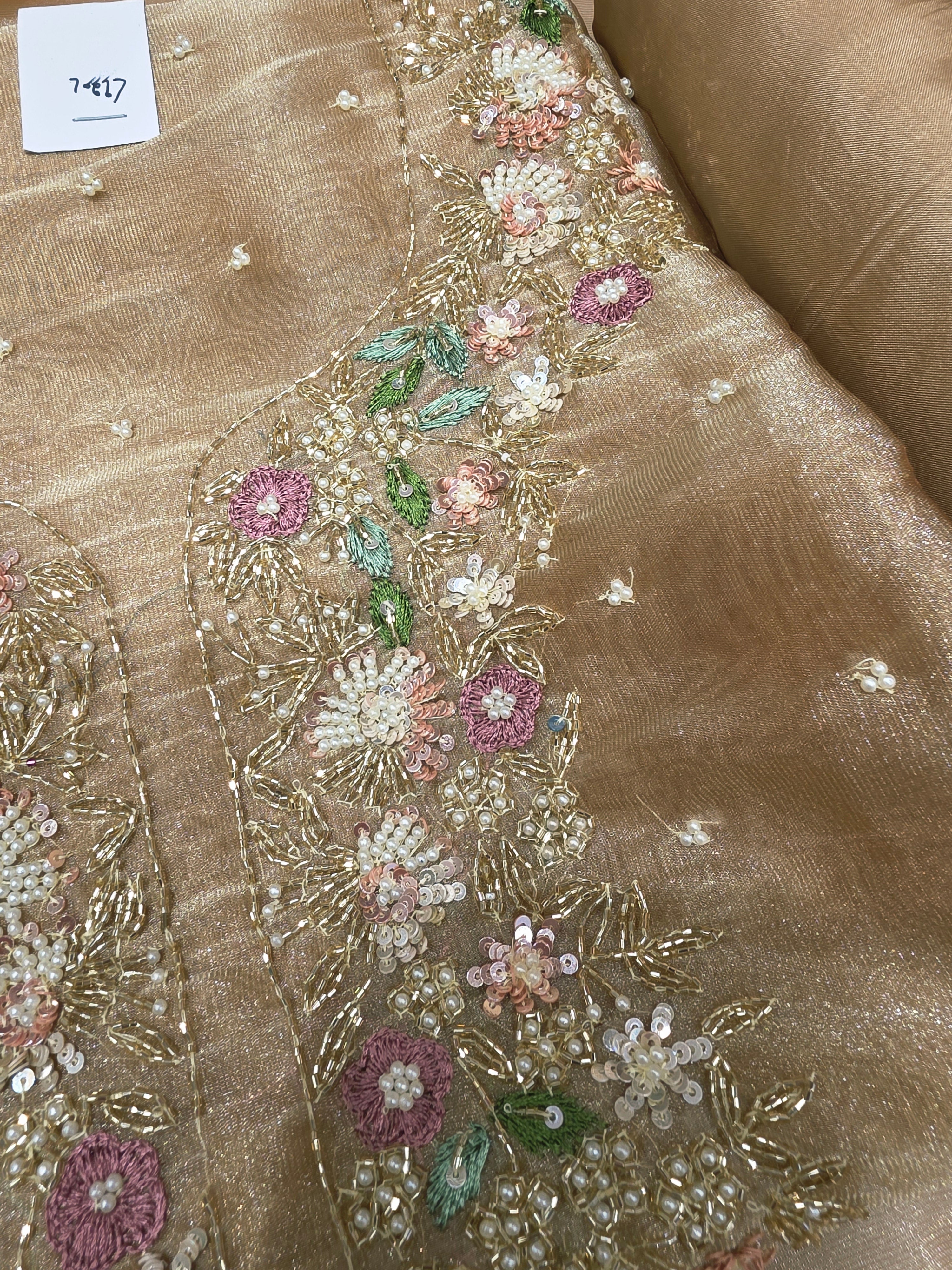Glass Tissue Premium Hand Work Unstitched Suit