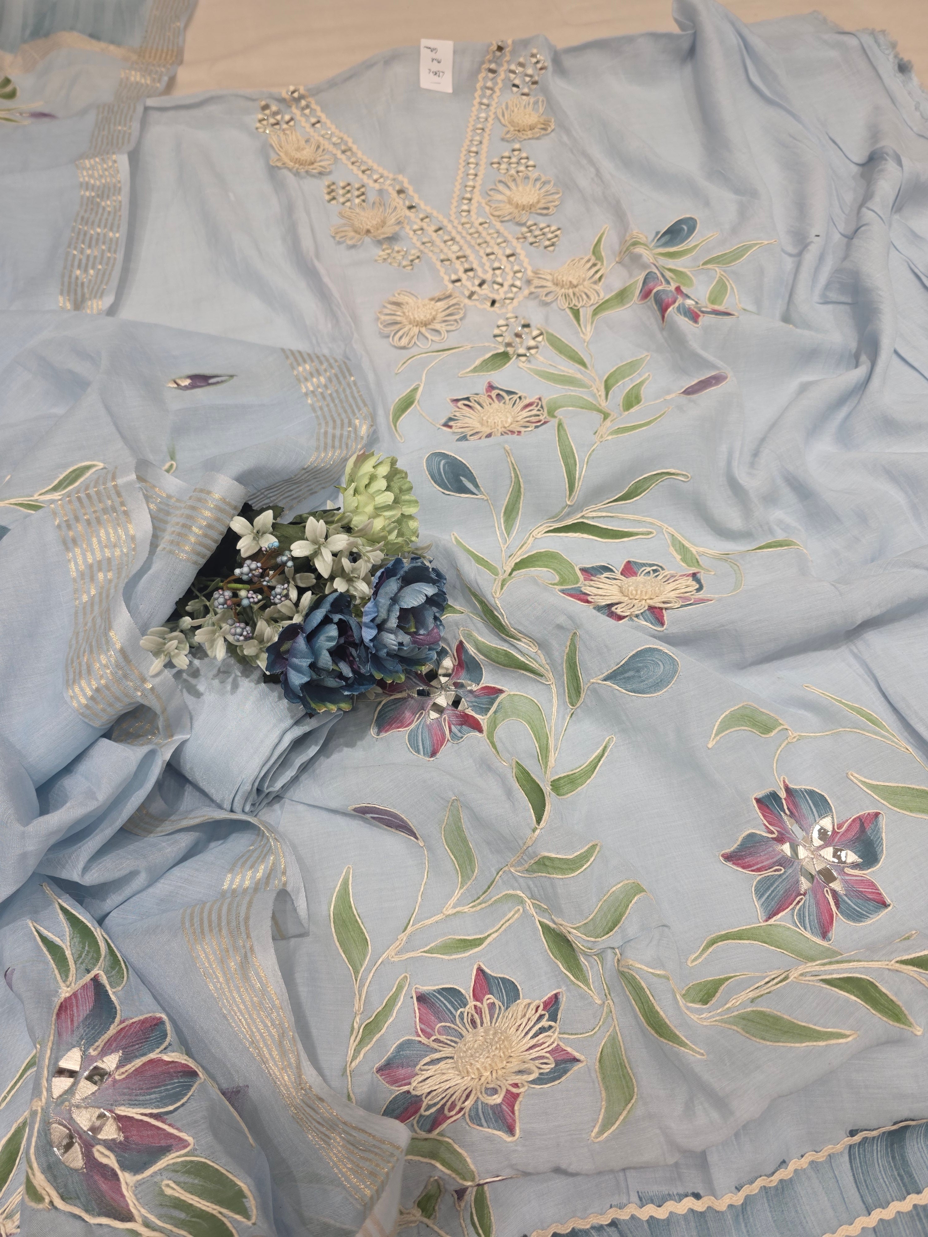 MUL COTTON HEAVY NECK WORK UNSTITCHED SUIT