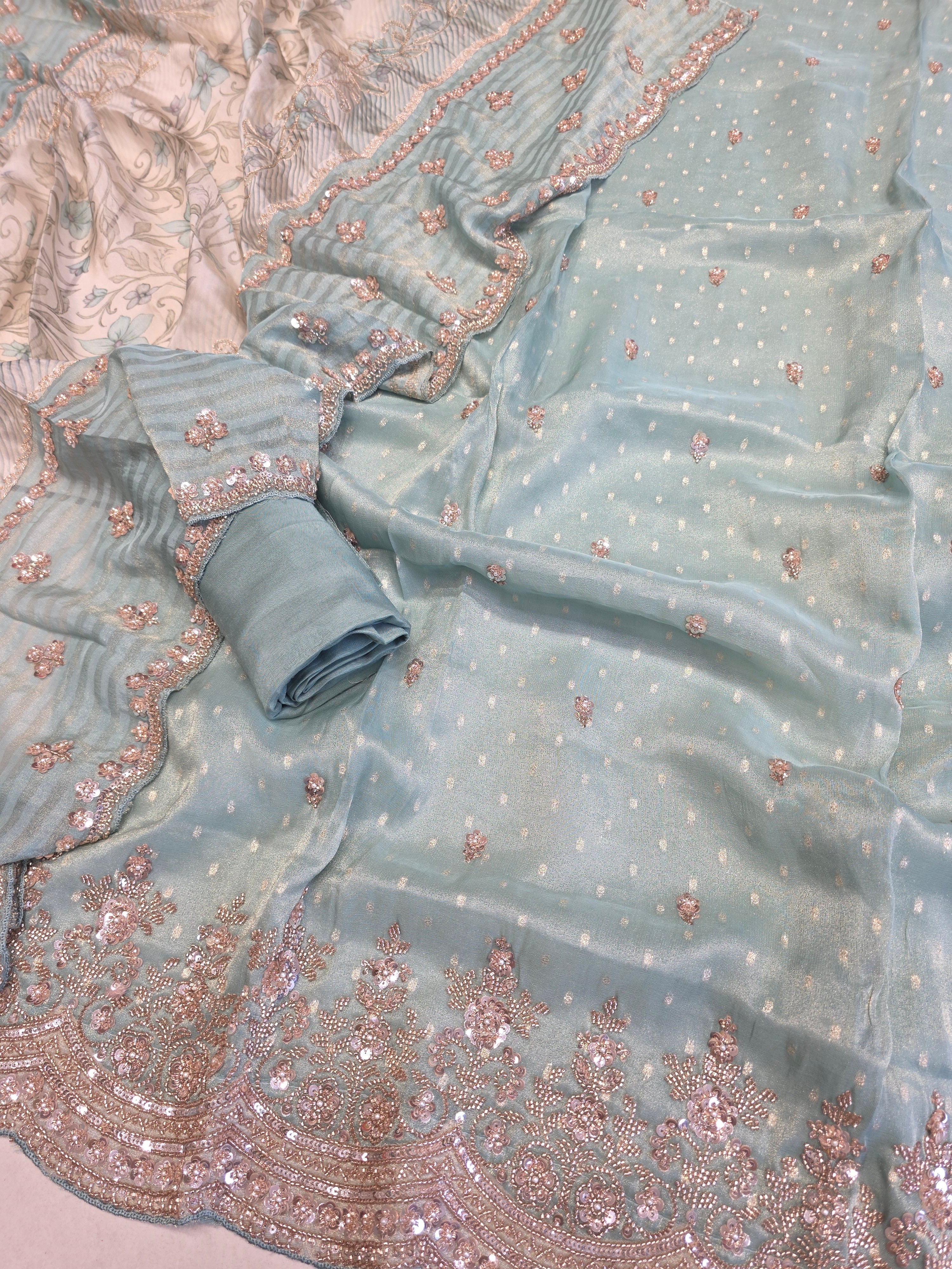 PASTEL HANDWORK HEAVY DUPPATTA UNSTITCHED SUIT