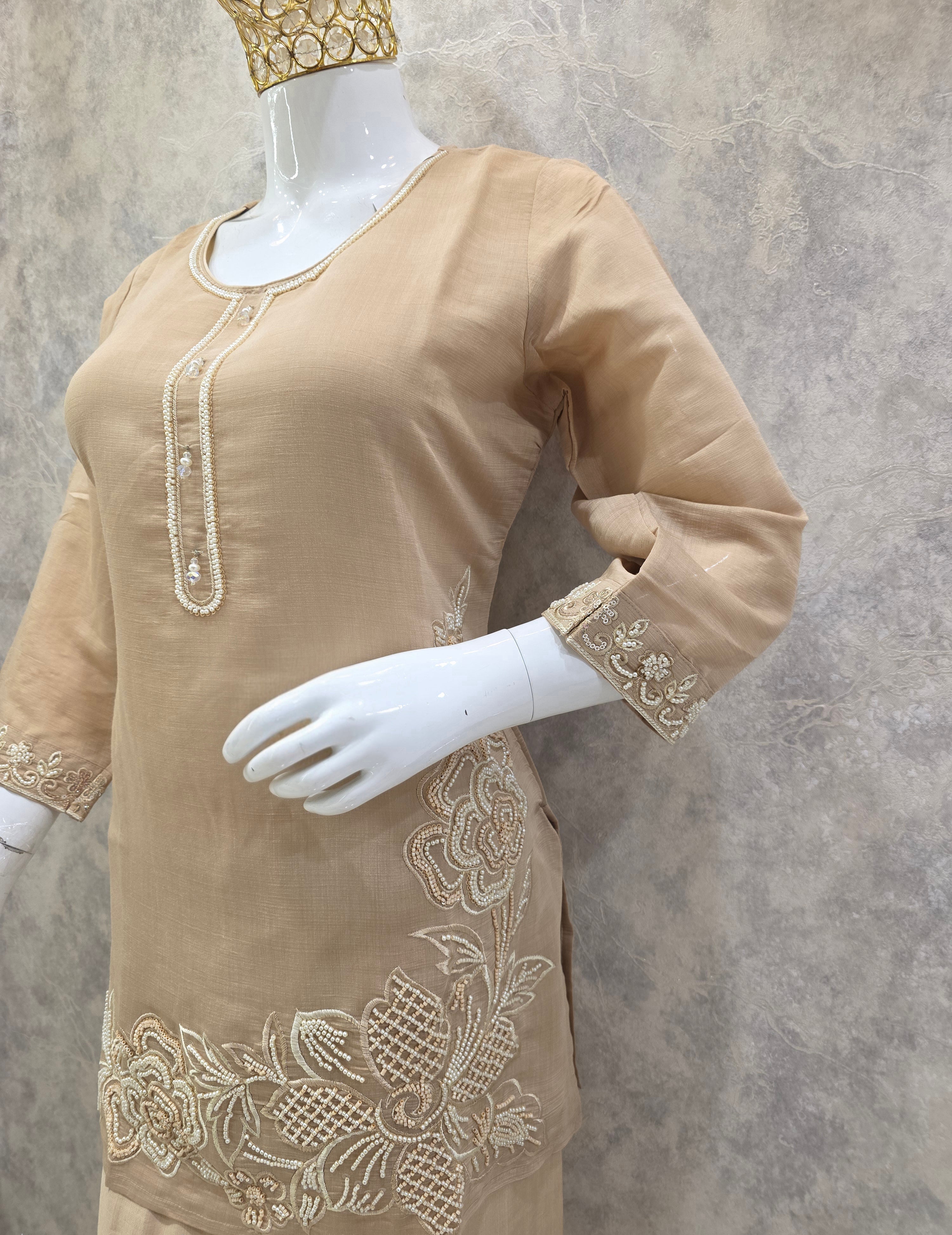 MUL CHANDERI EMBELLISHED CO-ORD SET