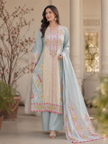 LIGHT EMBELLISHED CAMBRIC COTTON PLAZZO SUIT