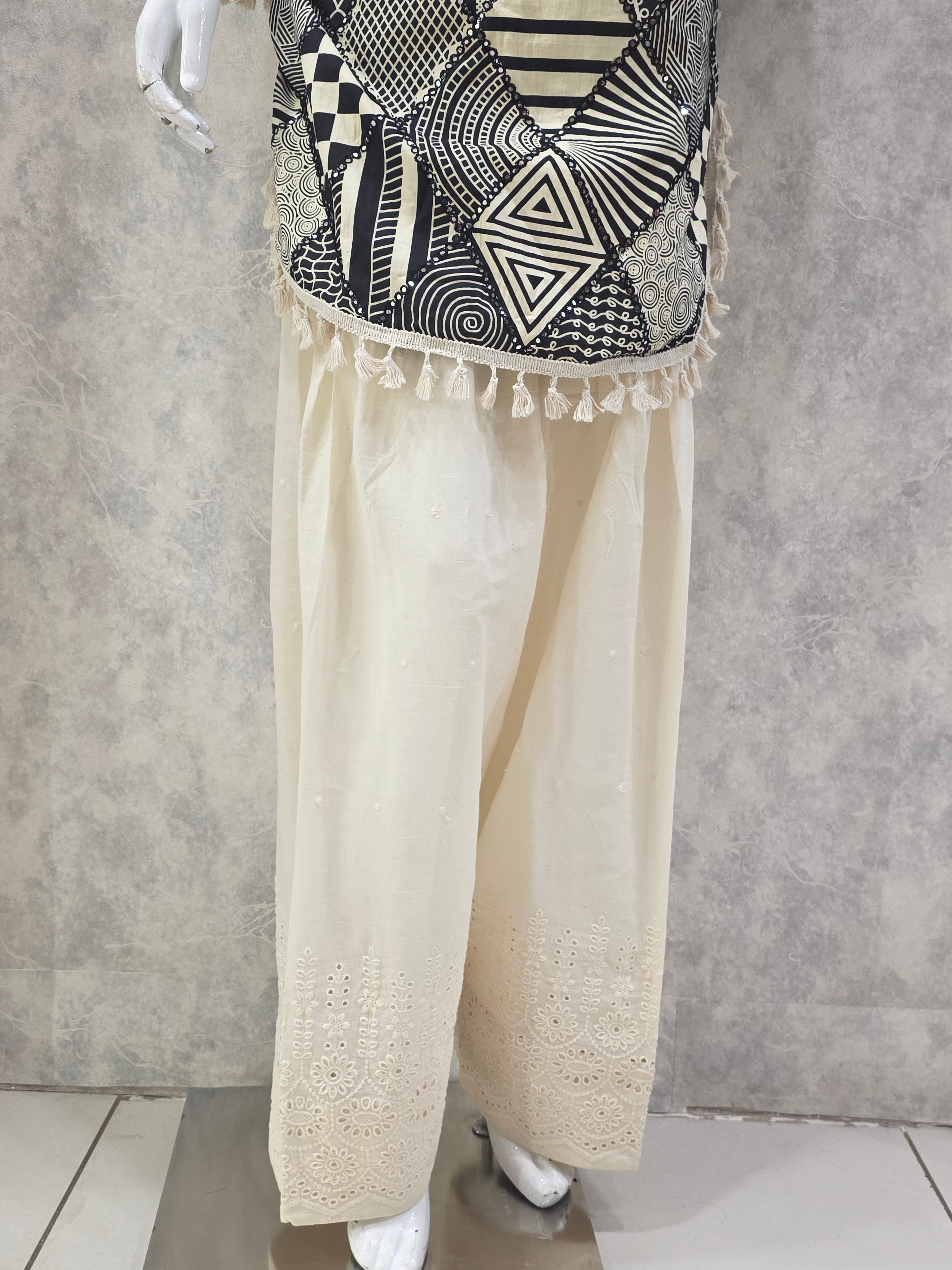 ABSTRACT PRINT FARSHI SALWAR CO-ORD SET