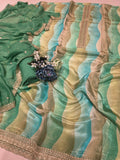 Printed Shimmer Partywear Unstitched Suit